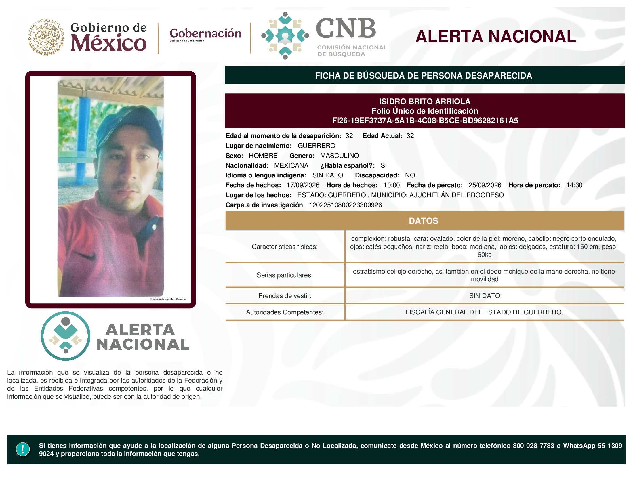ISIDRO BRITO ARRIOLA