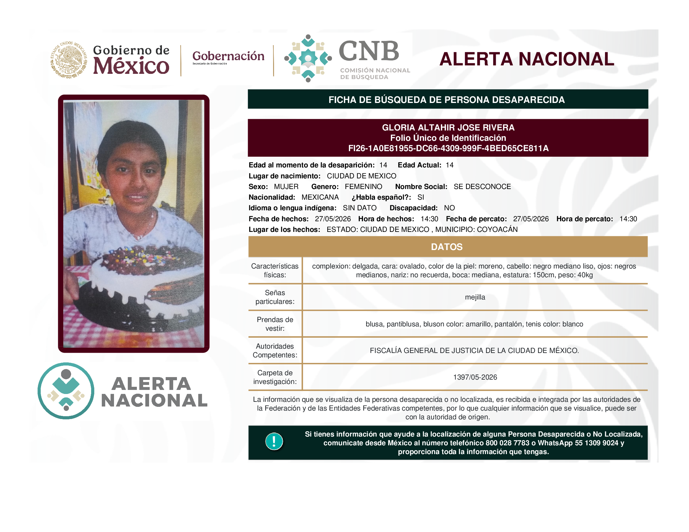 GLORIA ALTAHIR JOSE RIVERA