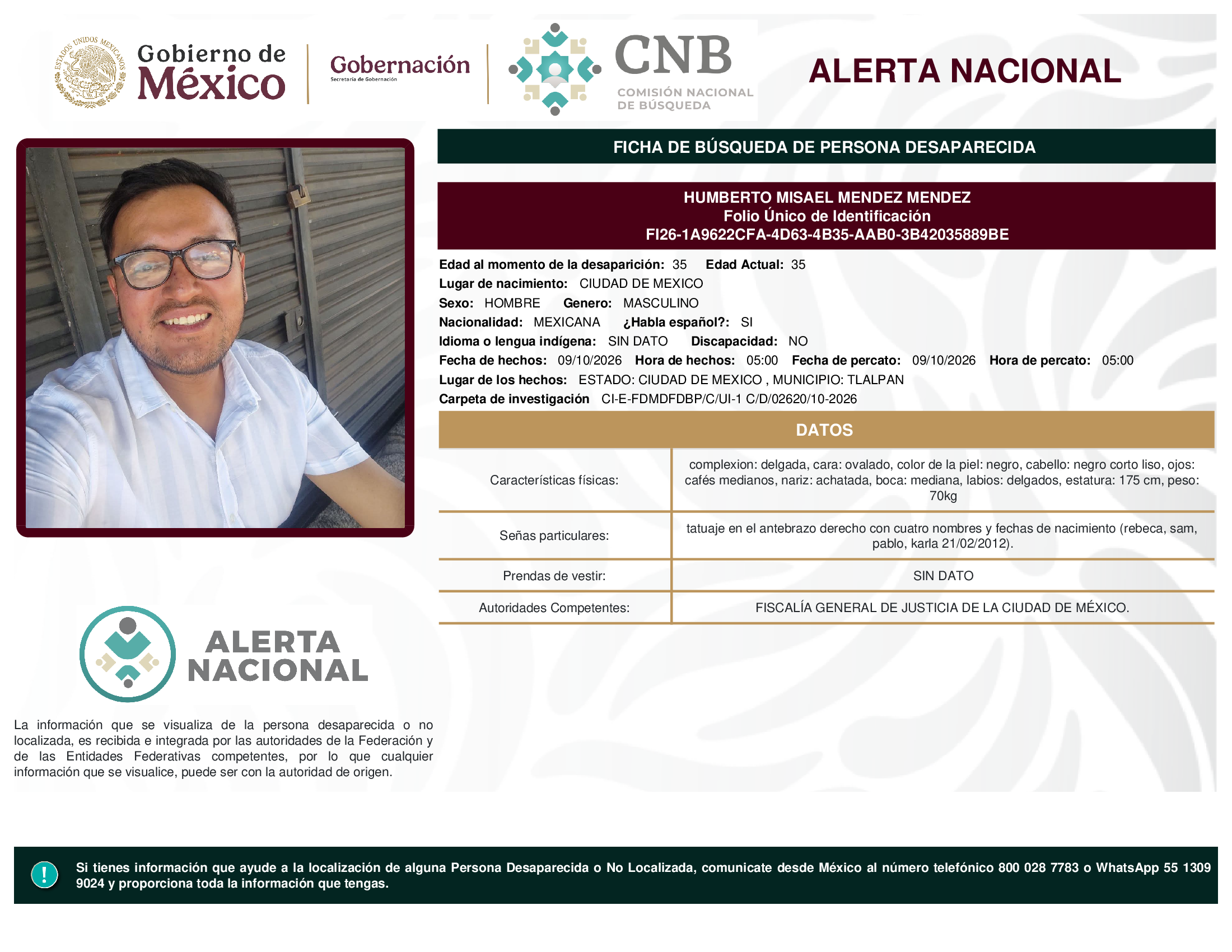 HUMBERTO MISAEL MENDEZ MENDEZ