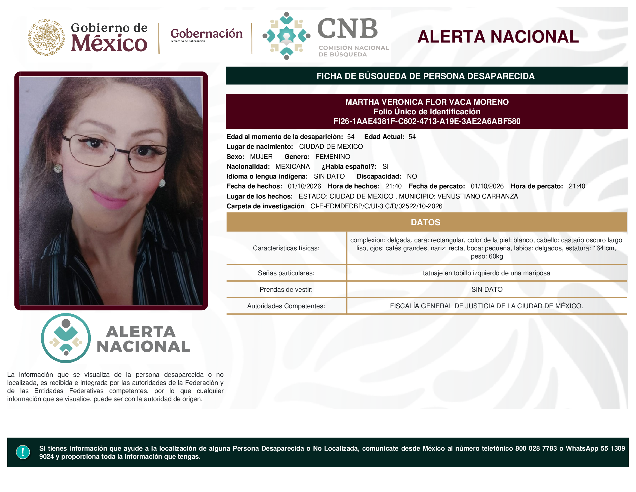 MARTHA VERONICA FLOR VACA MORENO
