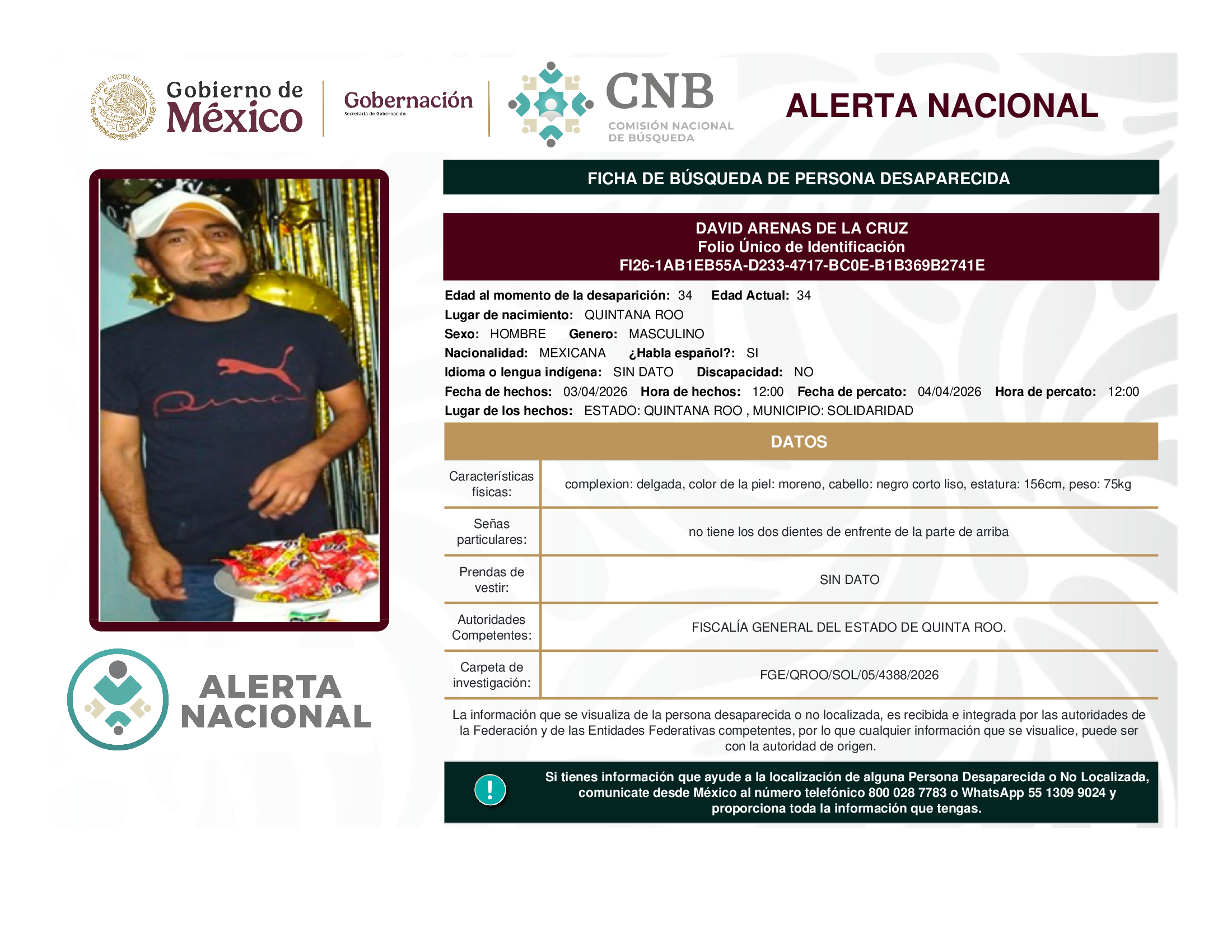 DAVID ARENAS DE LA CRUZ