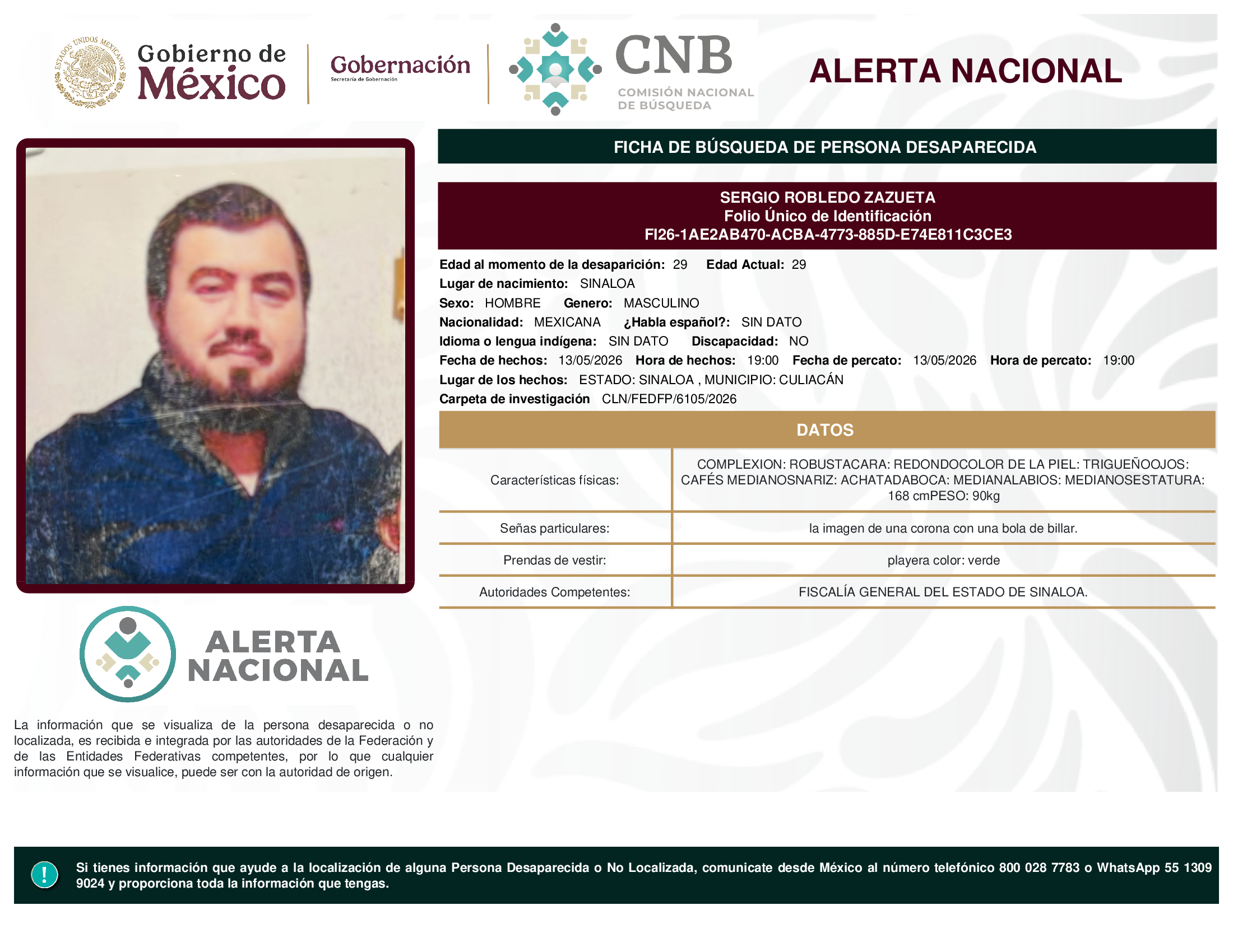 SERGIO ROBLEDO ZAZUETA