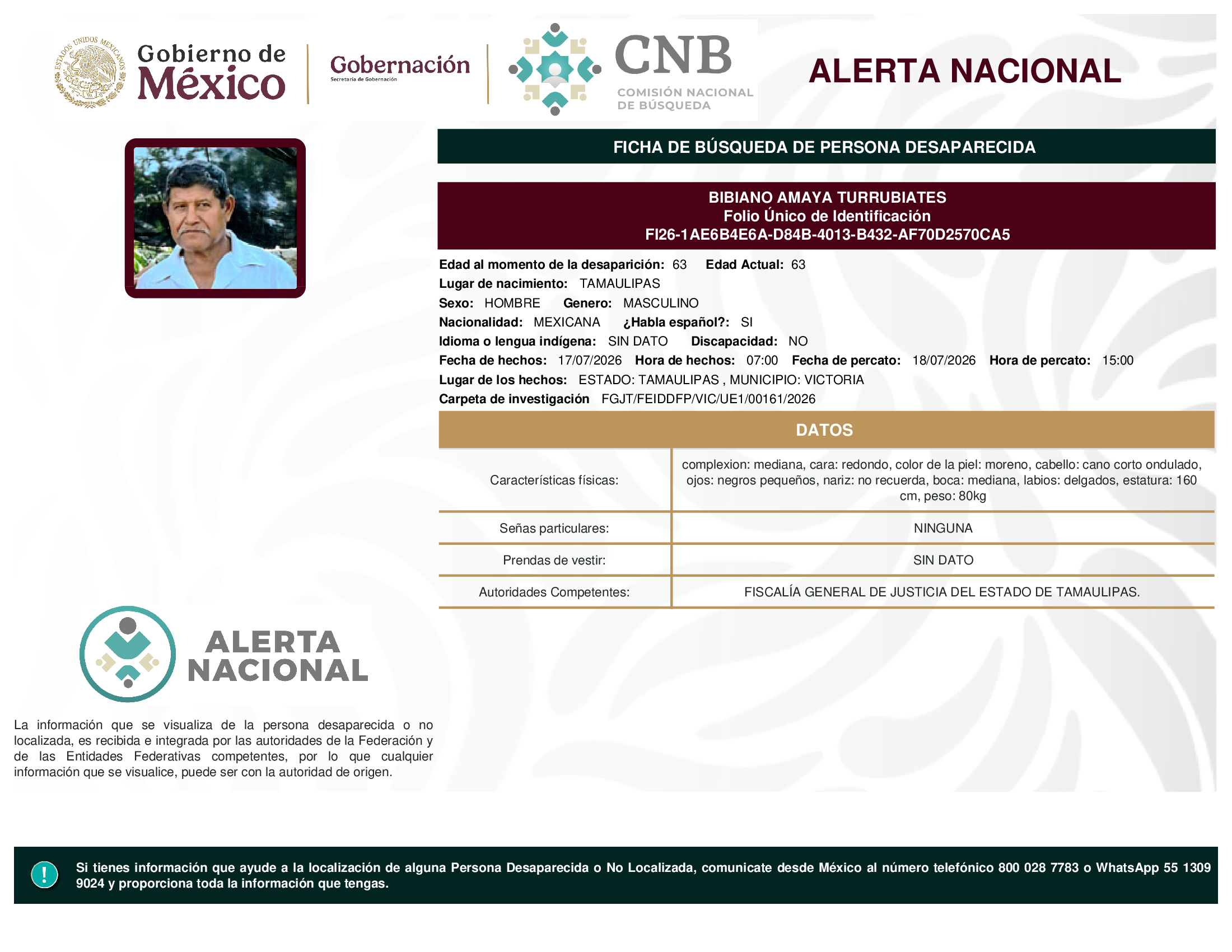 BIBIANO AMAYA TURRUBIATES