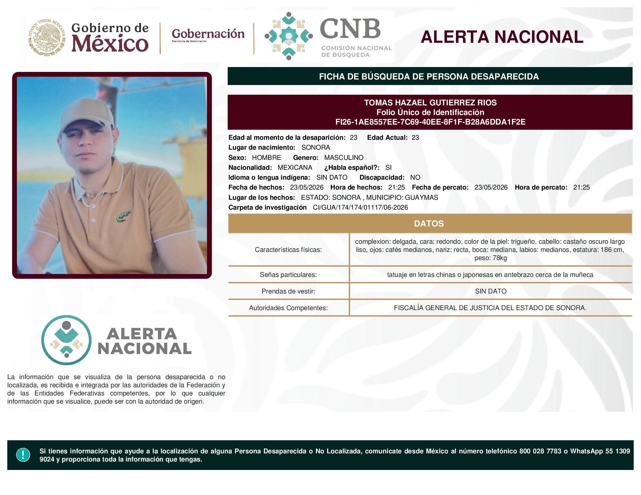 TOMAS HAZAEL GUTIERREZ RIOS