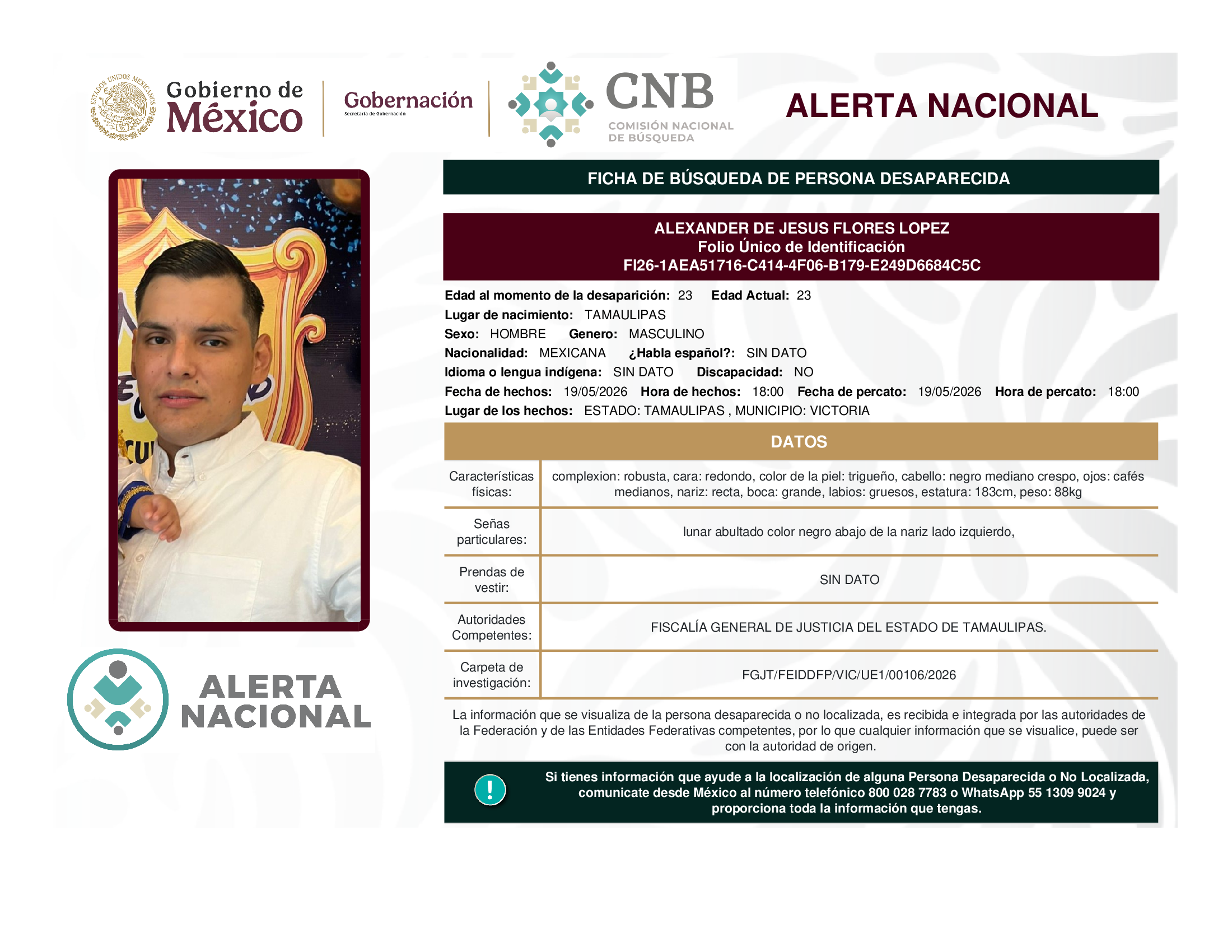 ALEXANDER DE JESUS FLORES LOPEZ