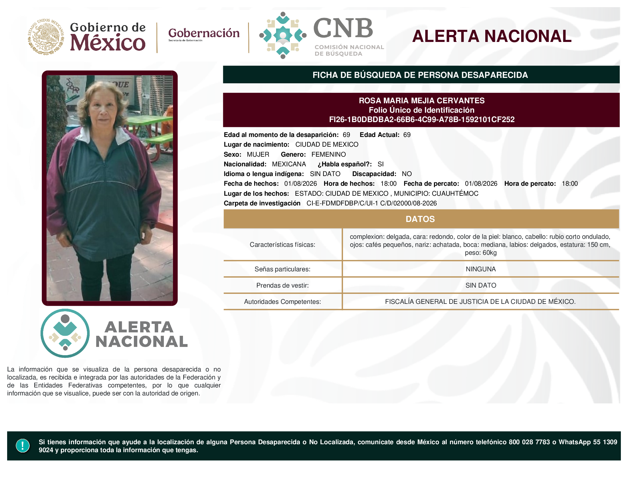 ROSA MARIA MEJIA CERVANTES