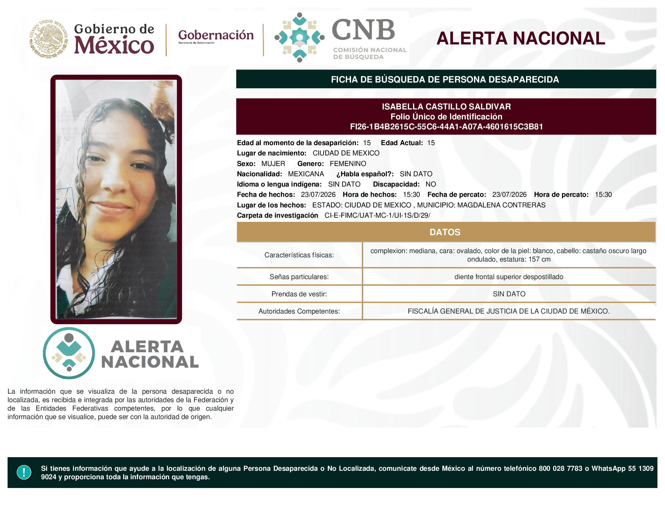 ISABELLA CASTILLO SALDIVAR