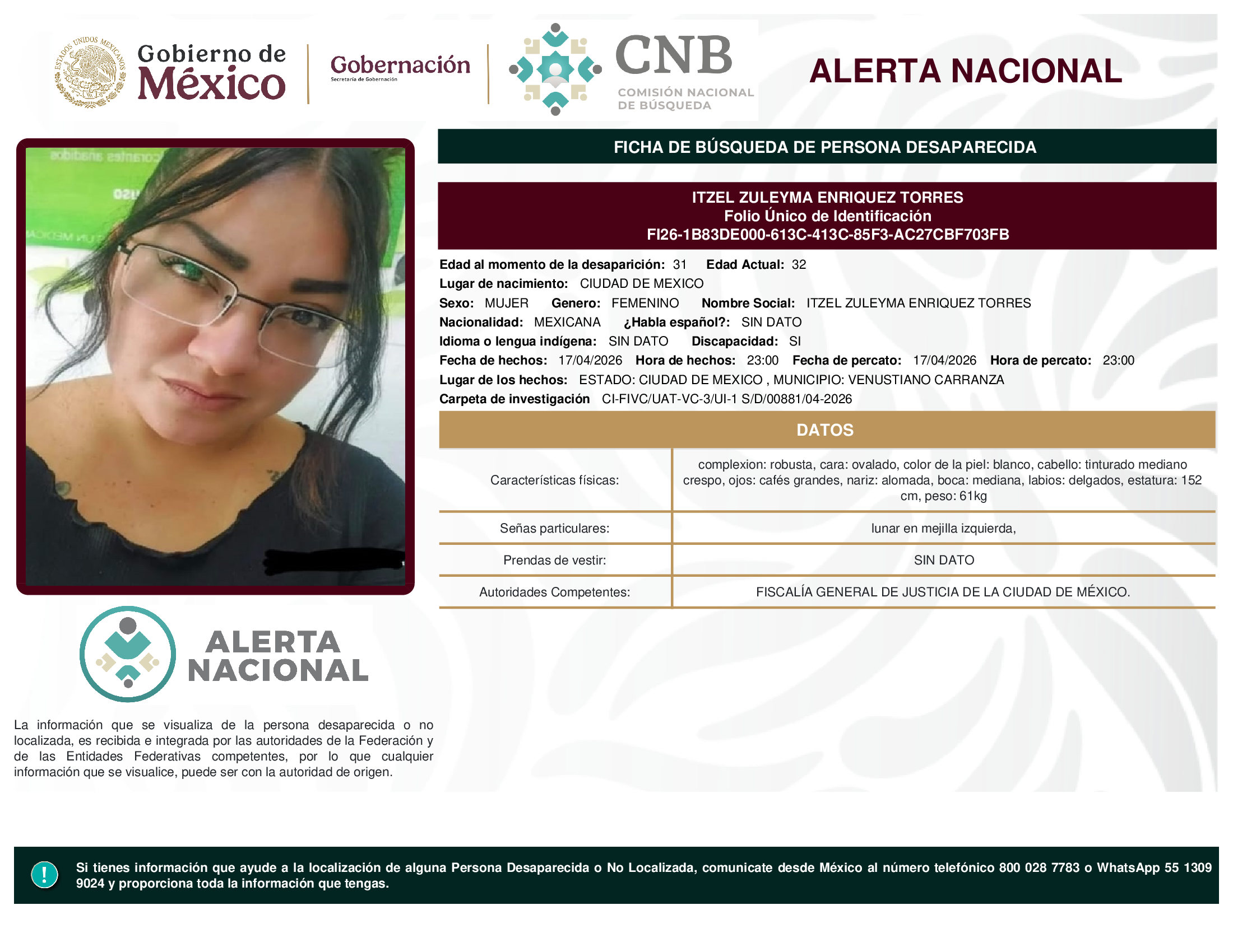 ITZEL ZULEYMA ENRIQUEZ TORRES