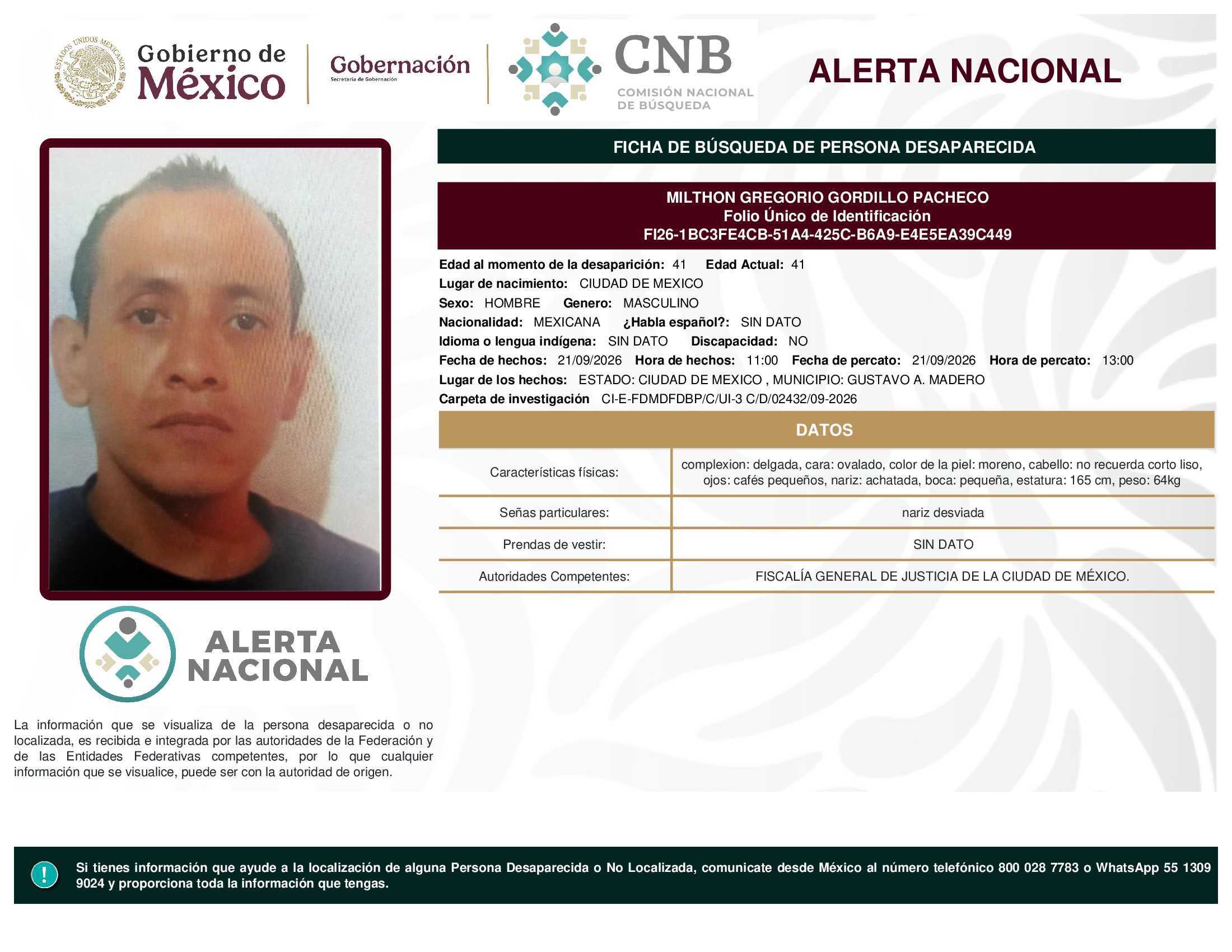 MILTHON GREGORIO GORDILLO PACHECO