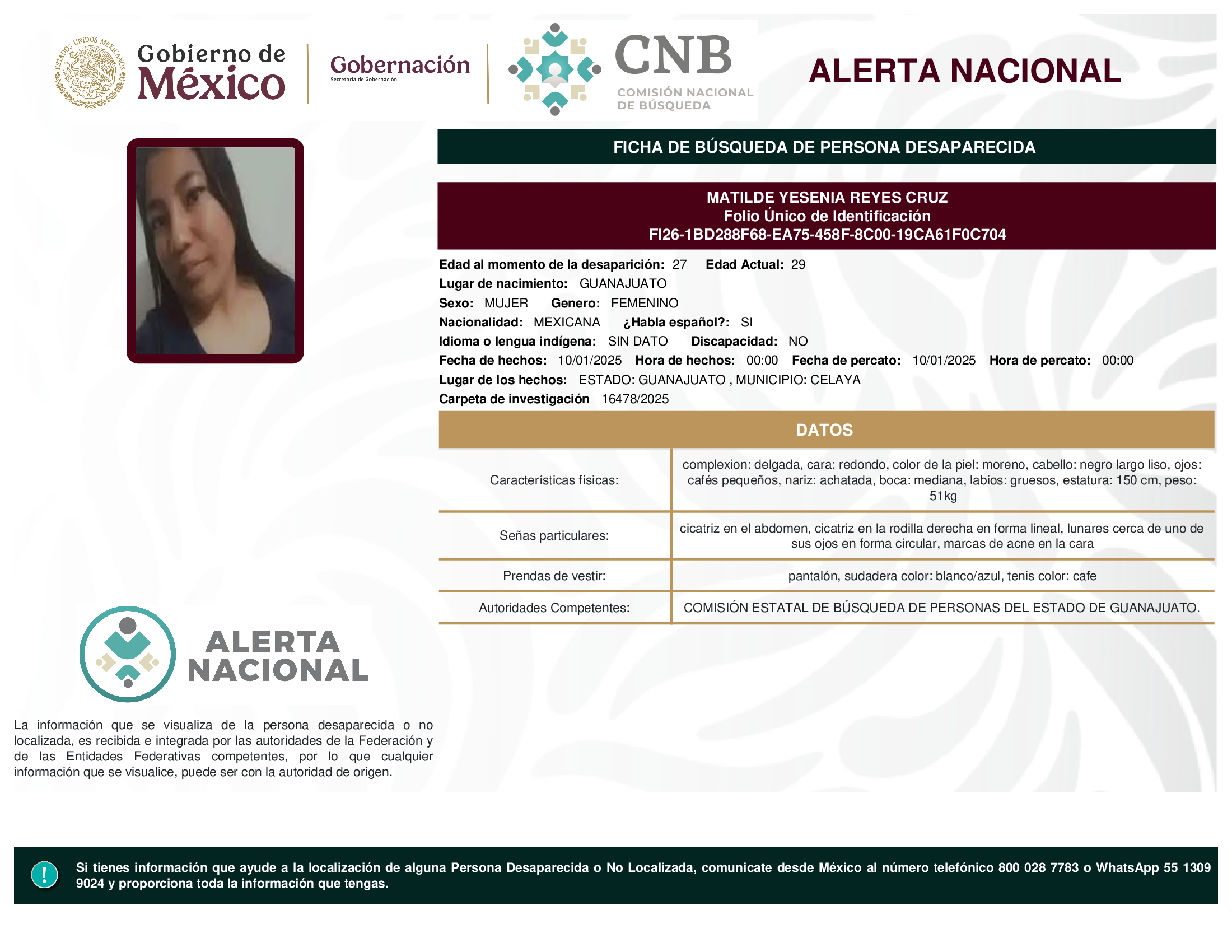 MATILDE YESENIA REYES CRUZ
