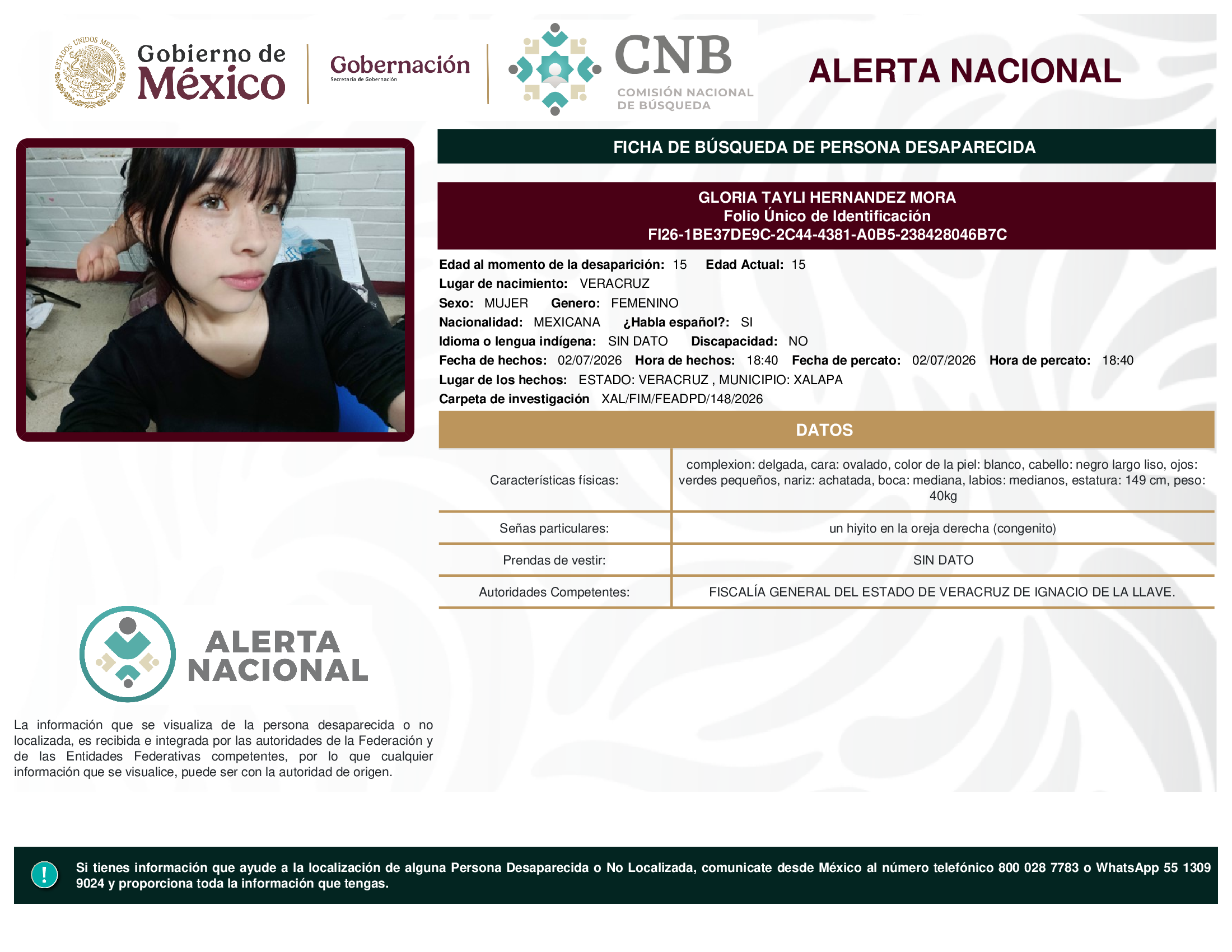 GLORIA TAYLI HERNANDEZ MORA