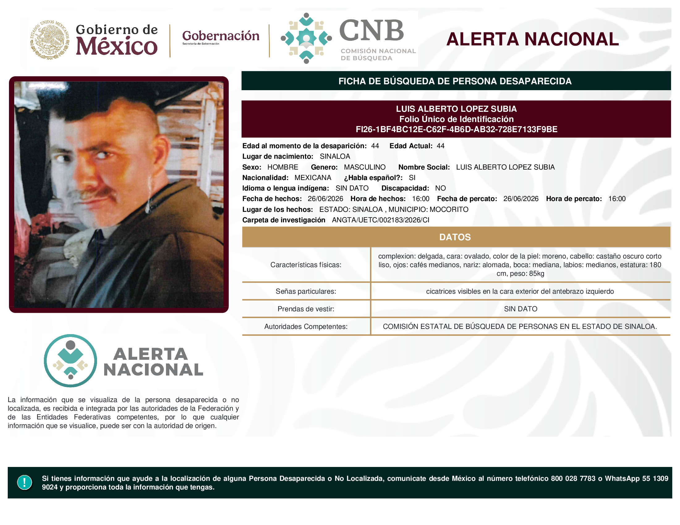 LUIS ALBERTO LOPEZ SUBIA