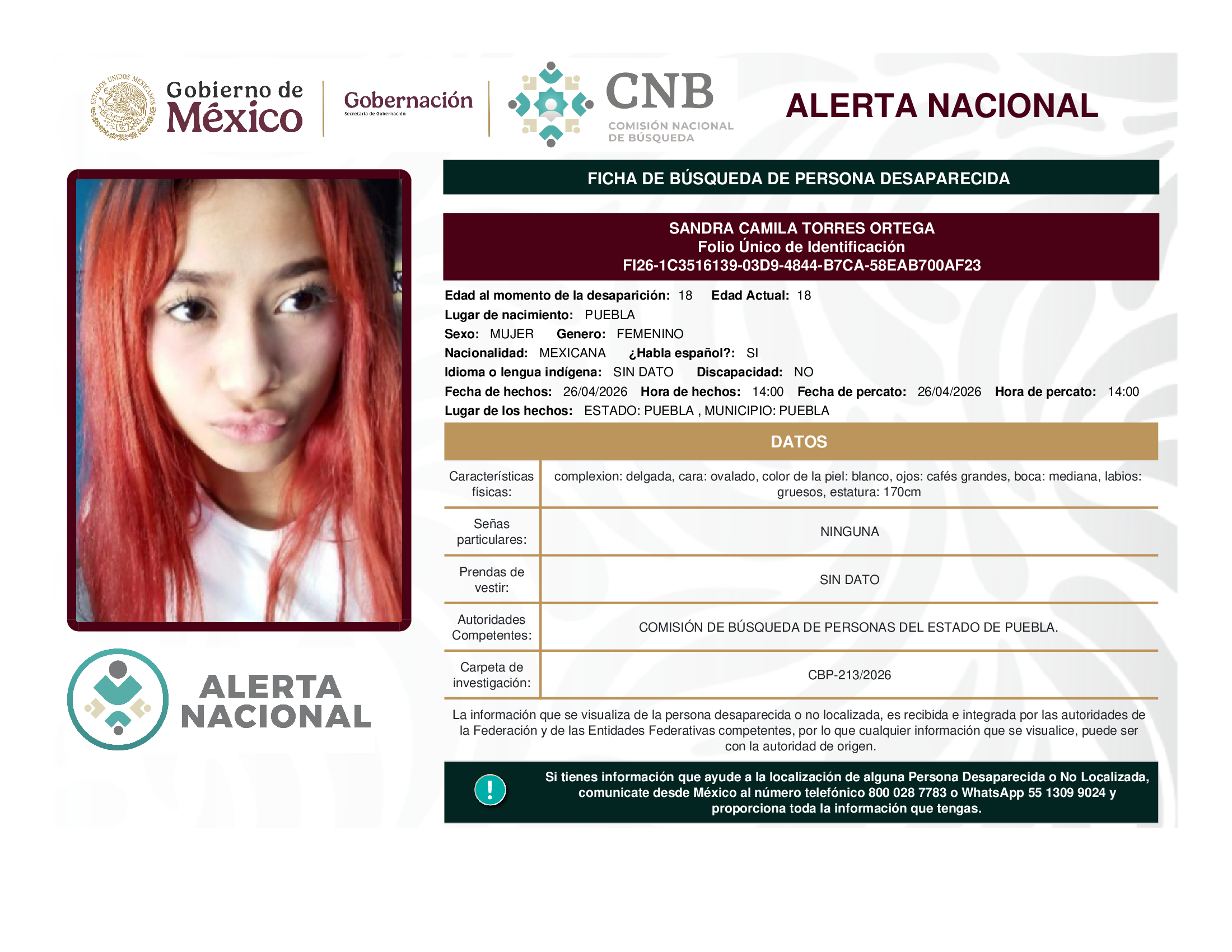 SANDRA CAMILA TORRES ORTEGA