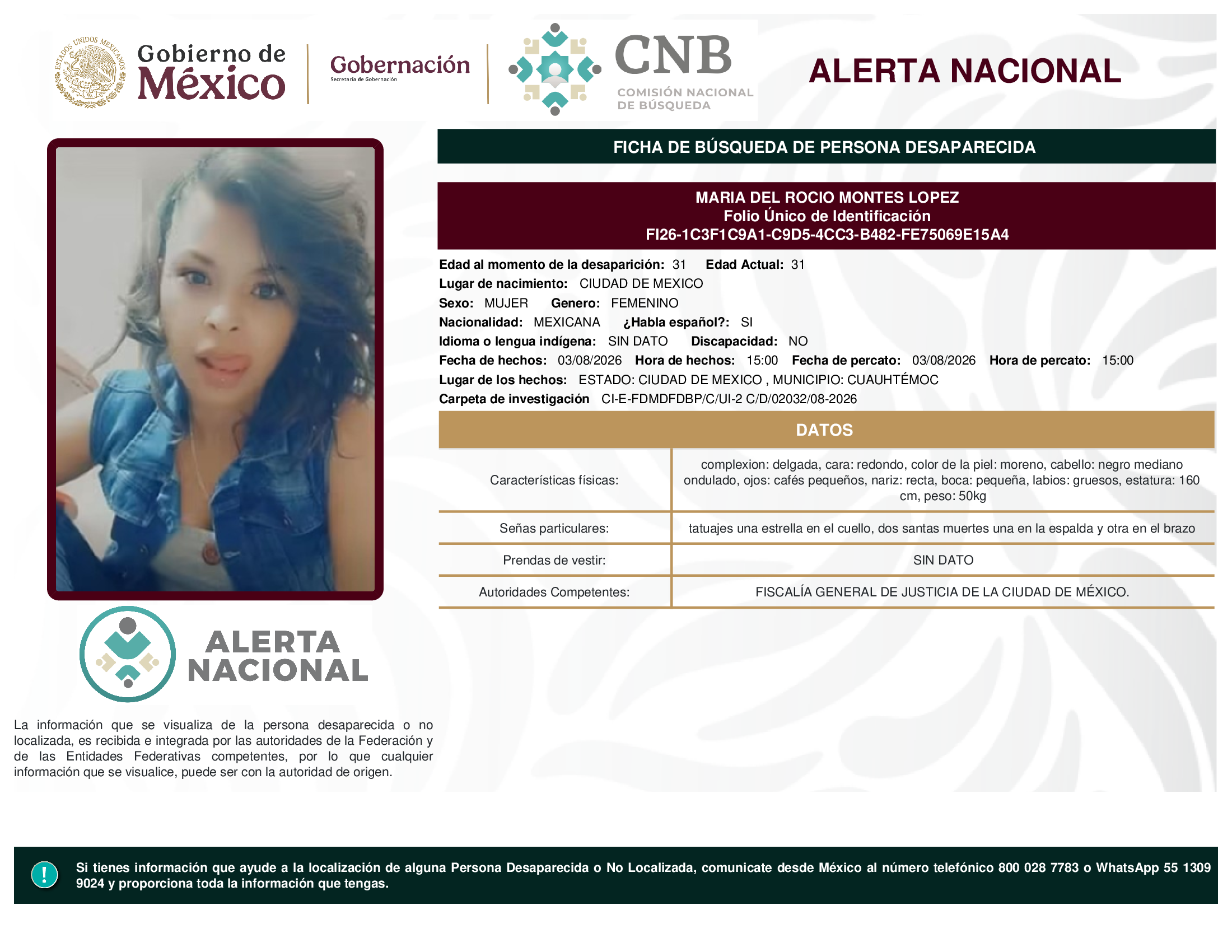 MARIA DEL ROCIO MONTES LOPEZ