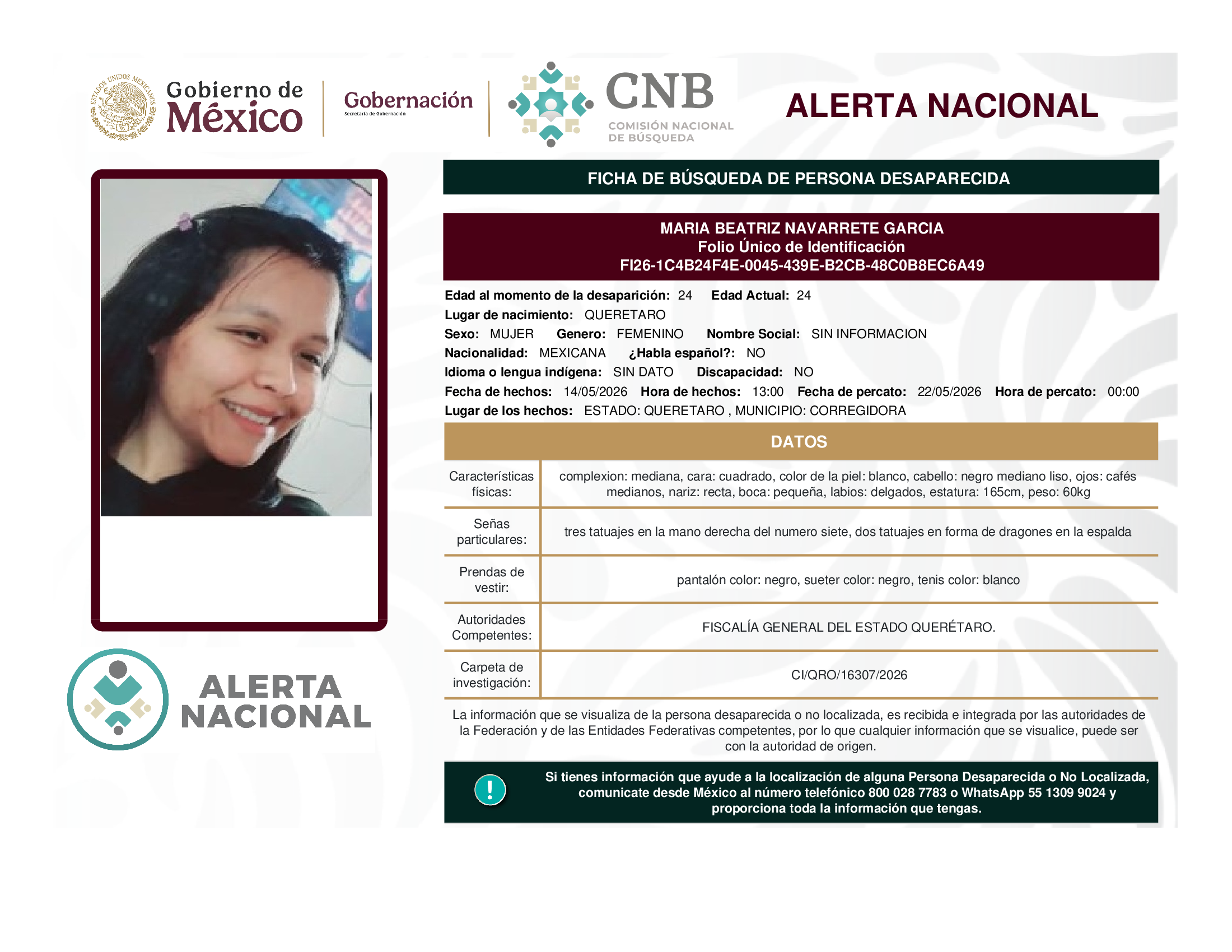MARIA BEATRIZ NAVARRETE GARCIA