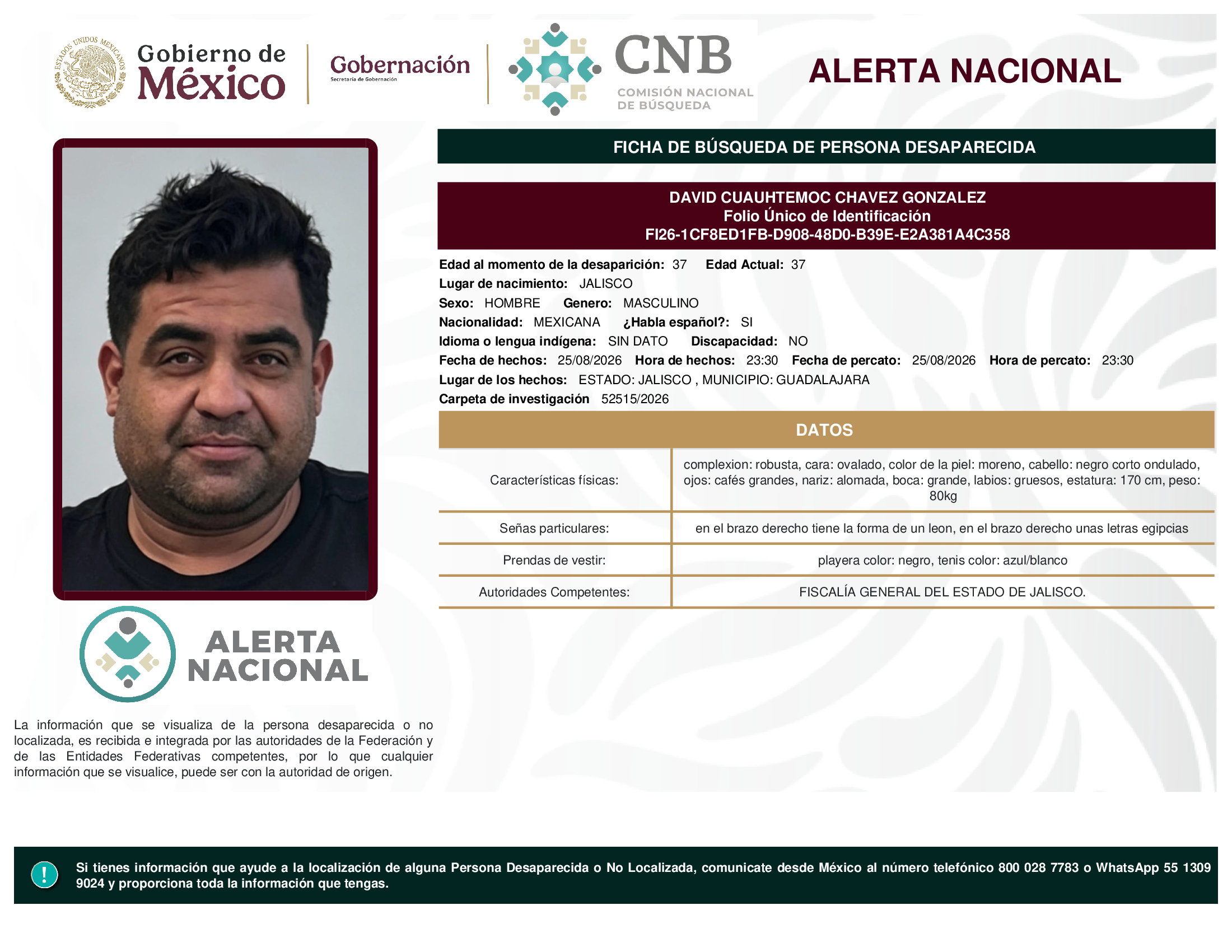 DAVID CUAUHTEMOC CHAVEZ GONZALEZ