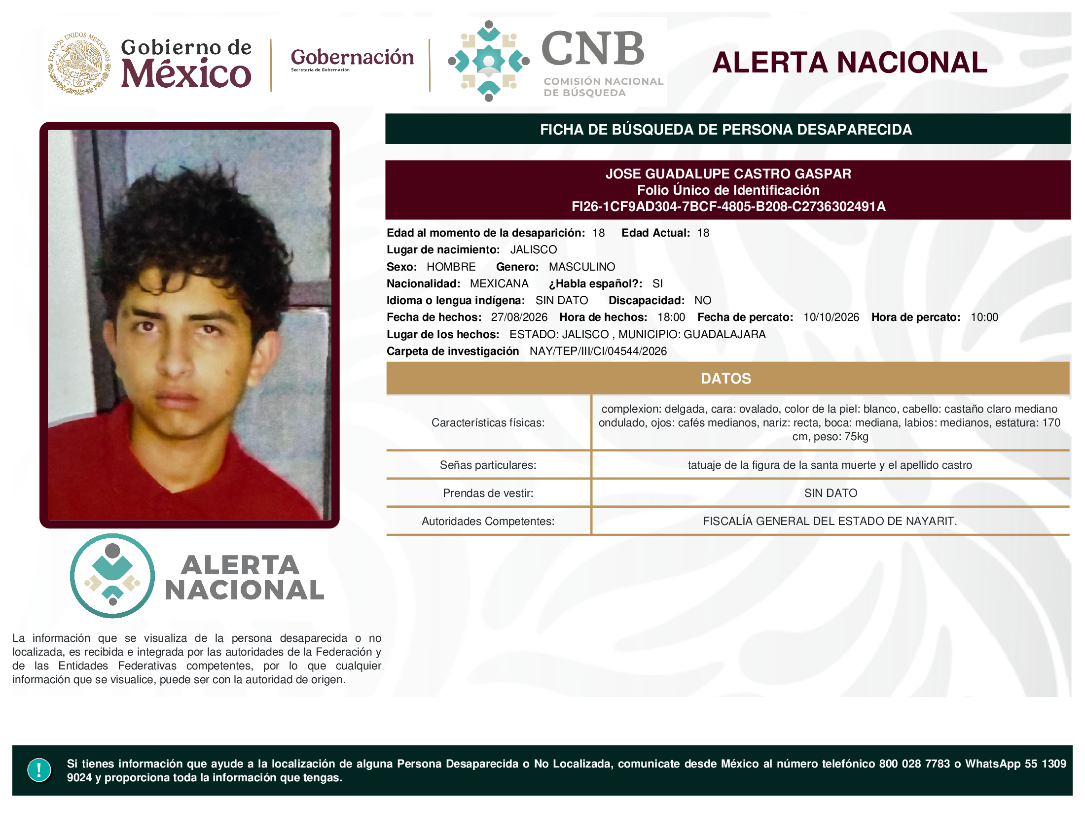 JOSE GUADALUPE CASTRO GASPAR
