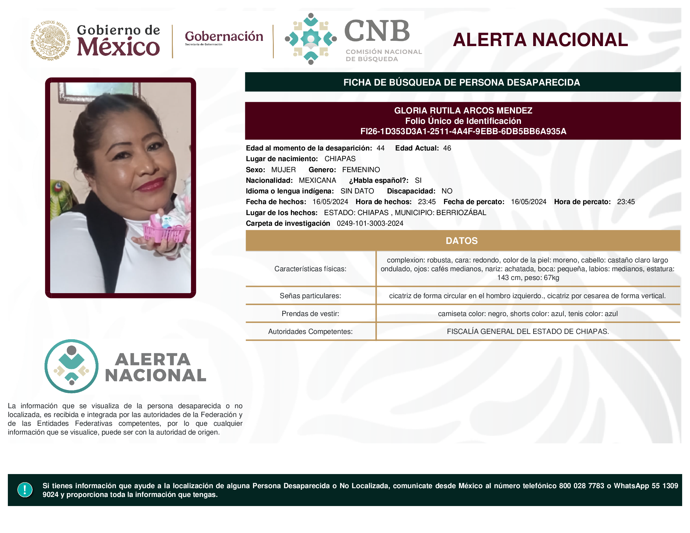 GLORIA RUTILA ARCOS MENDEZ
