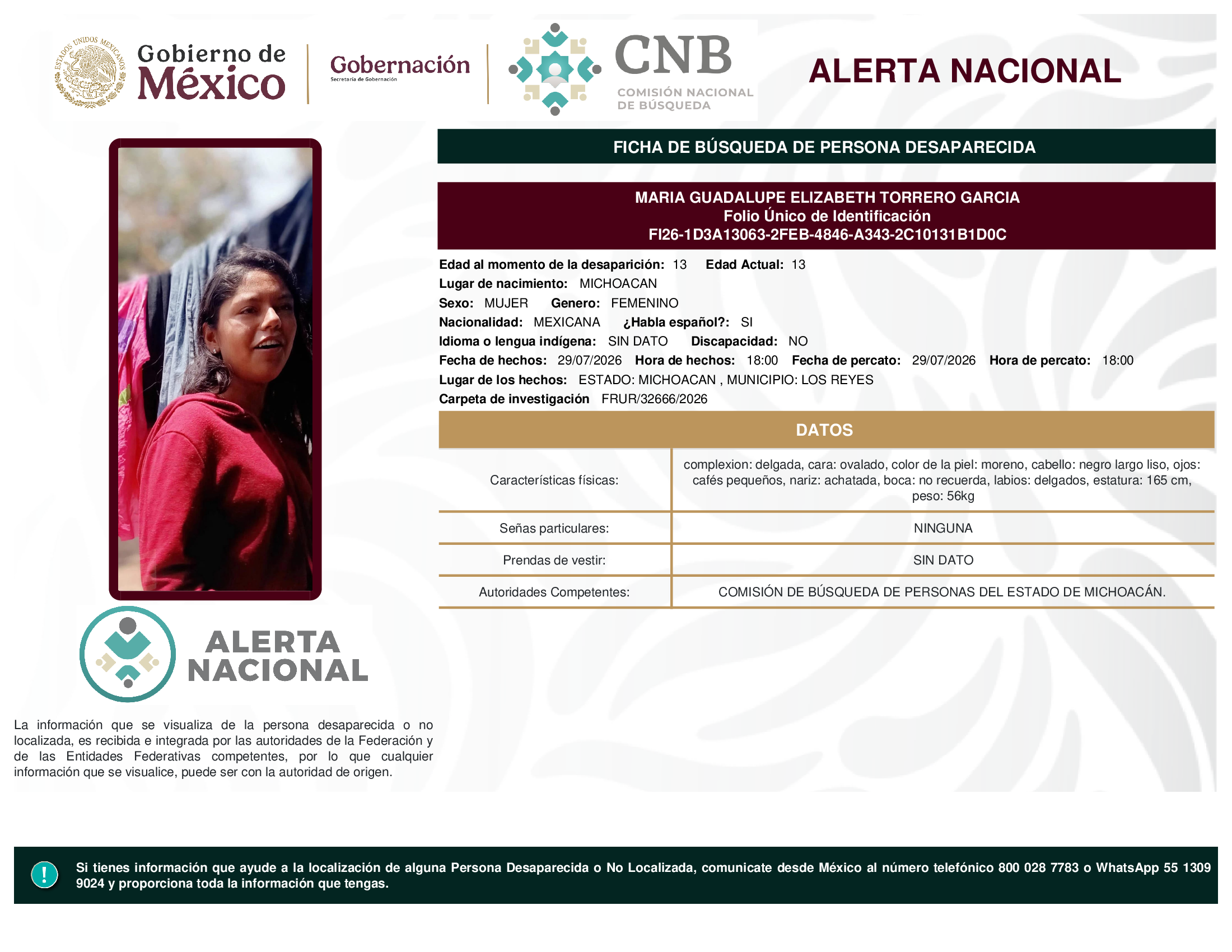 MARIA GUADALUPE ELIZABETH TORRERO GARCIA