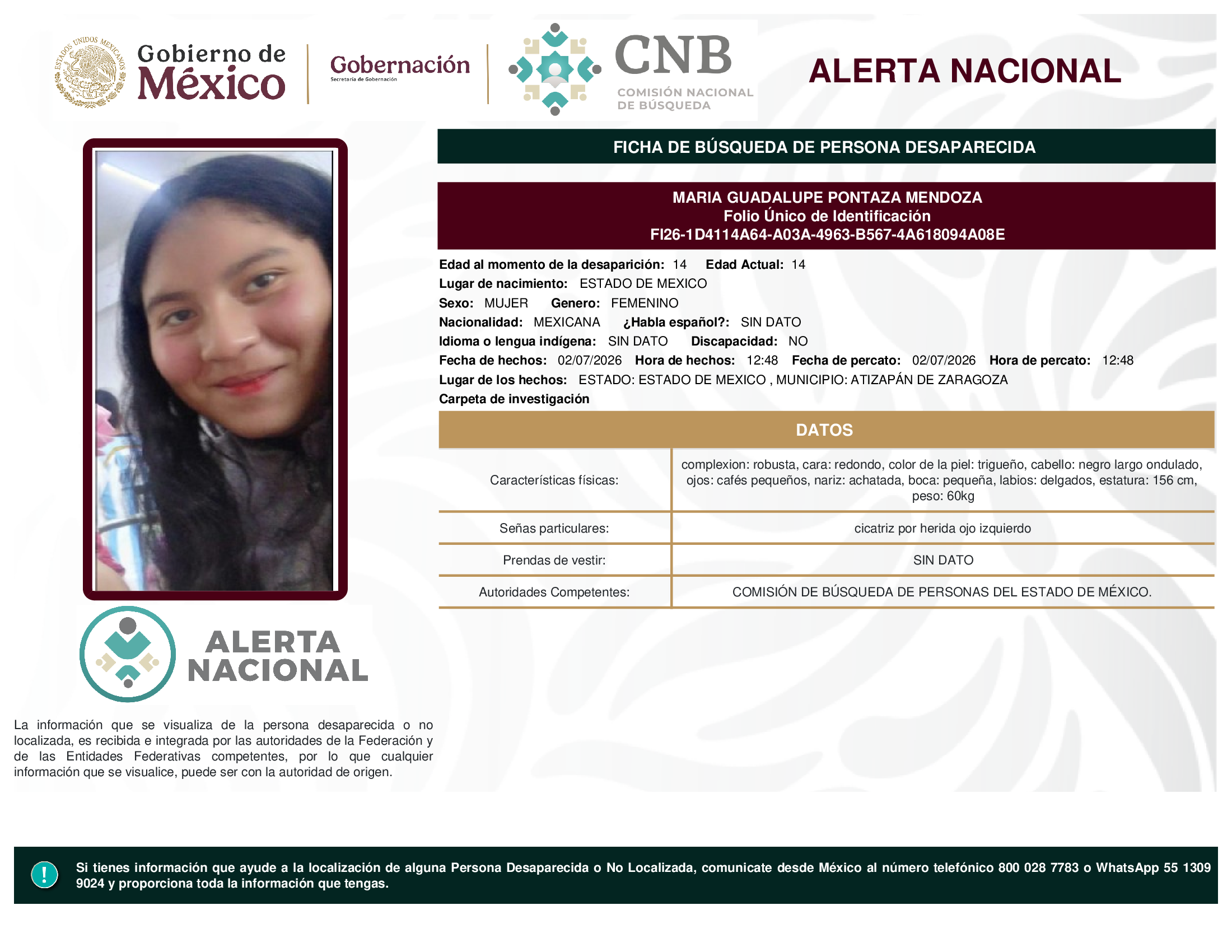 MARIA GUADALUPE PONTAZA MENDOZA