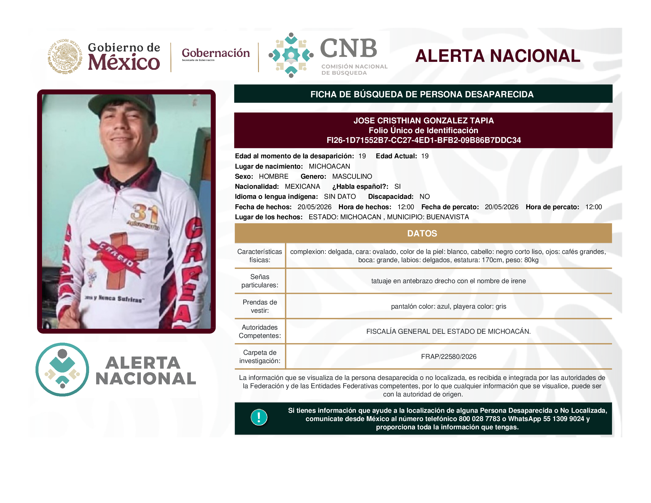 JOSE CRISTHIAN GONZALEZ TAPIA