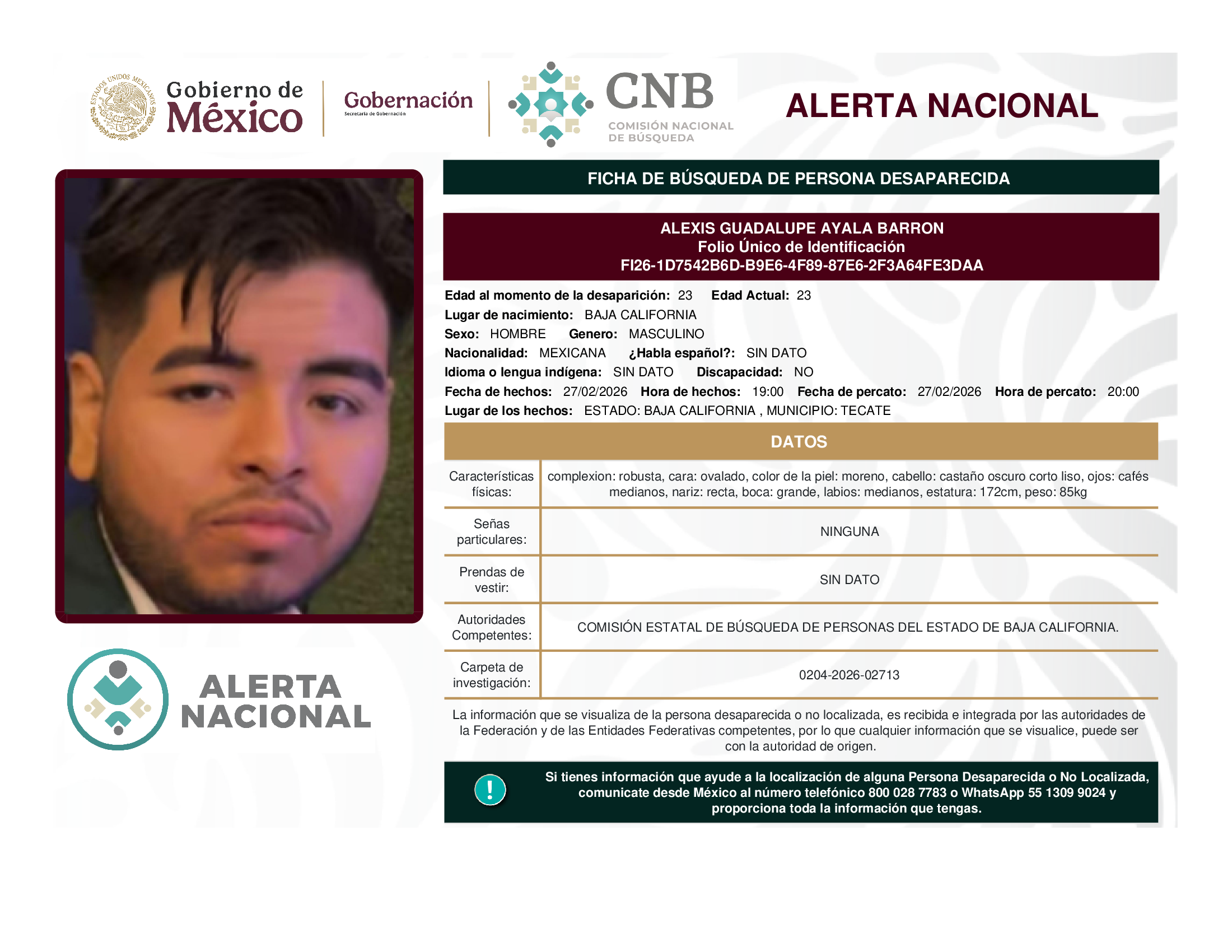 ALEXIS GUADALUPE AYALA BARRON