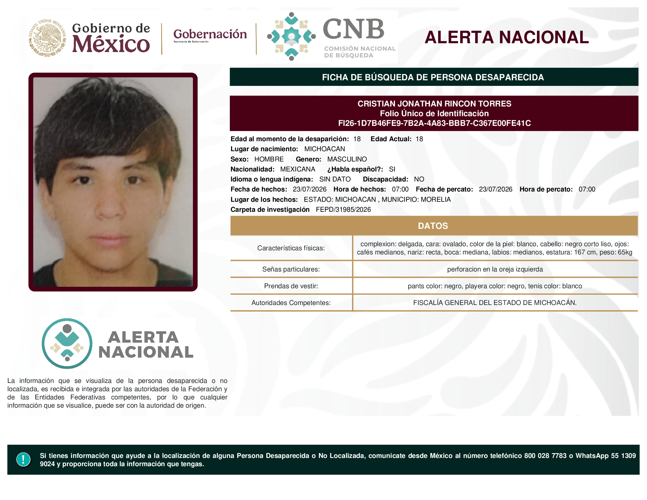 CRISTIAN JONATHAN RINCON TORRES