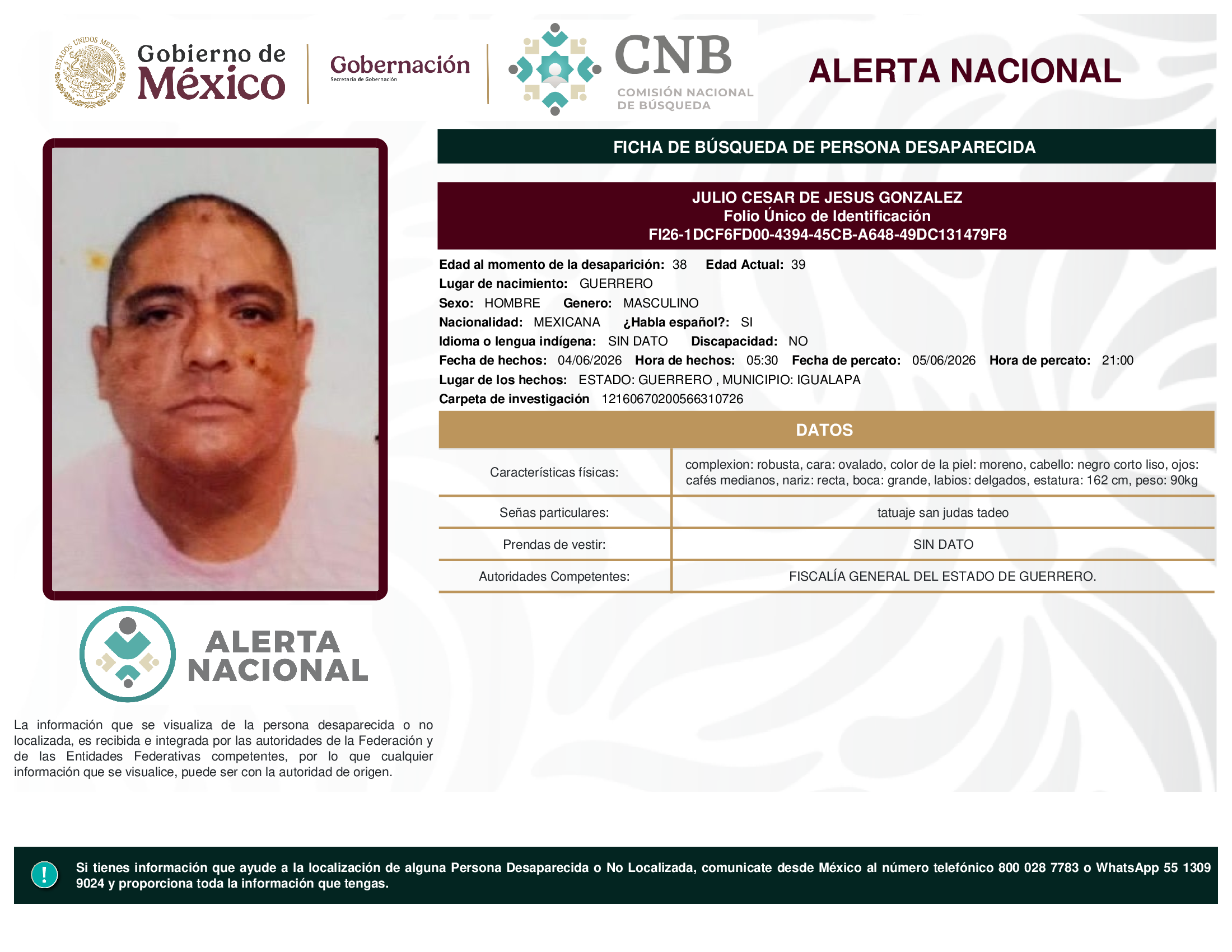 JULIO CESAR DE JESUS GONZALEZ