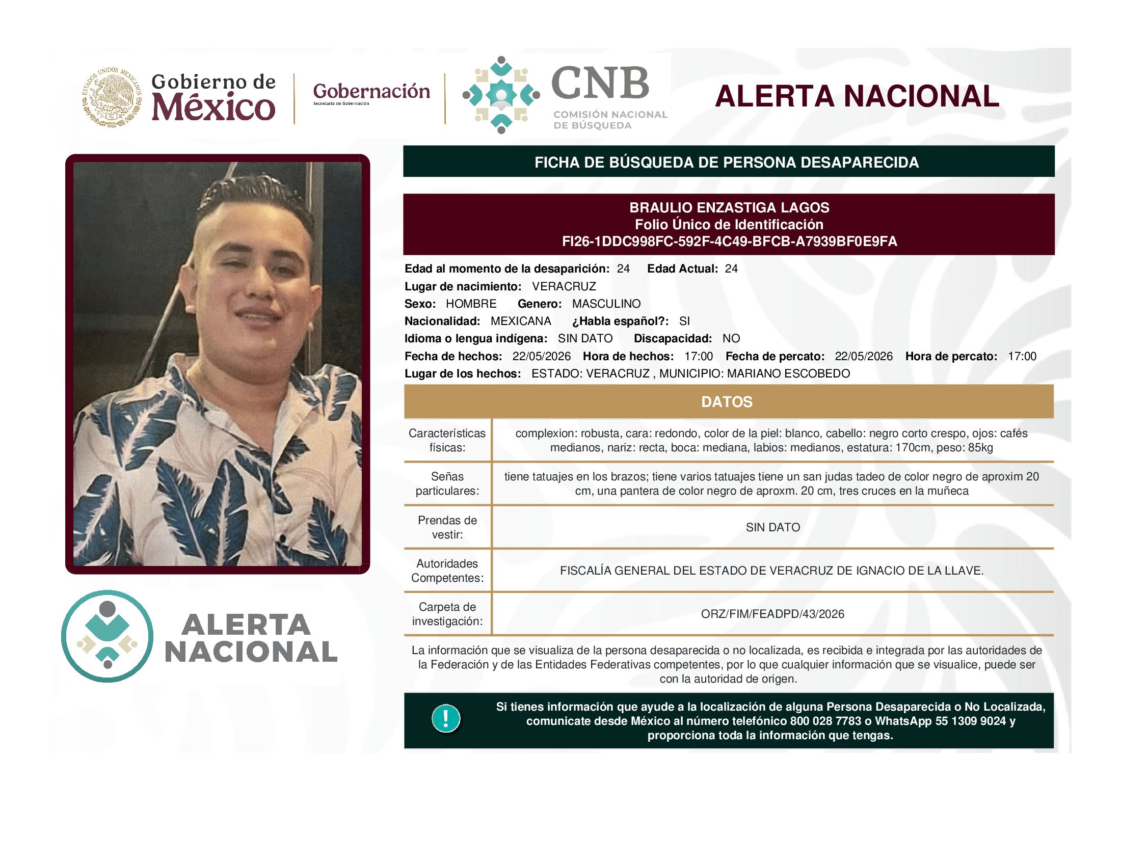 BRAULIO ENZASTIGA LAGOS