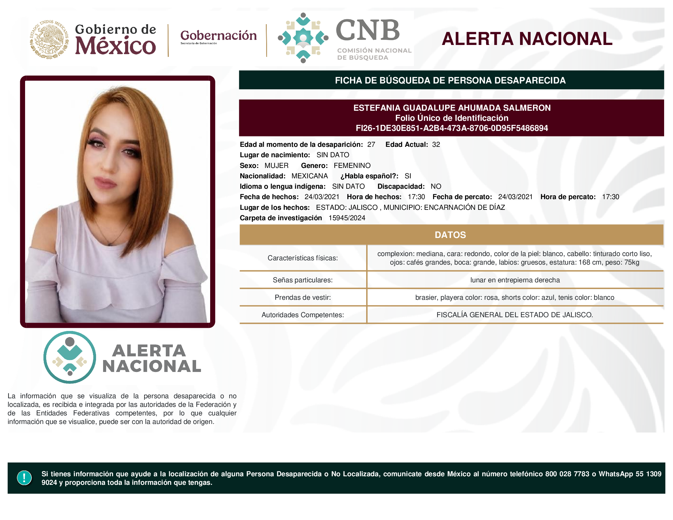 ESTEFANIA GUADALUPE AHUMADA SALMERON