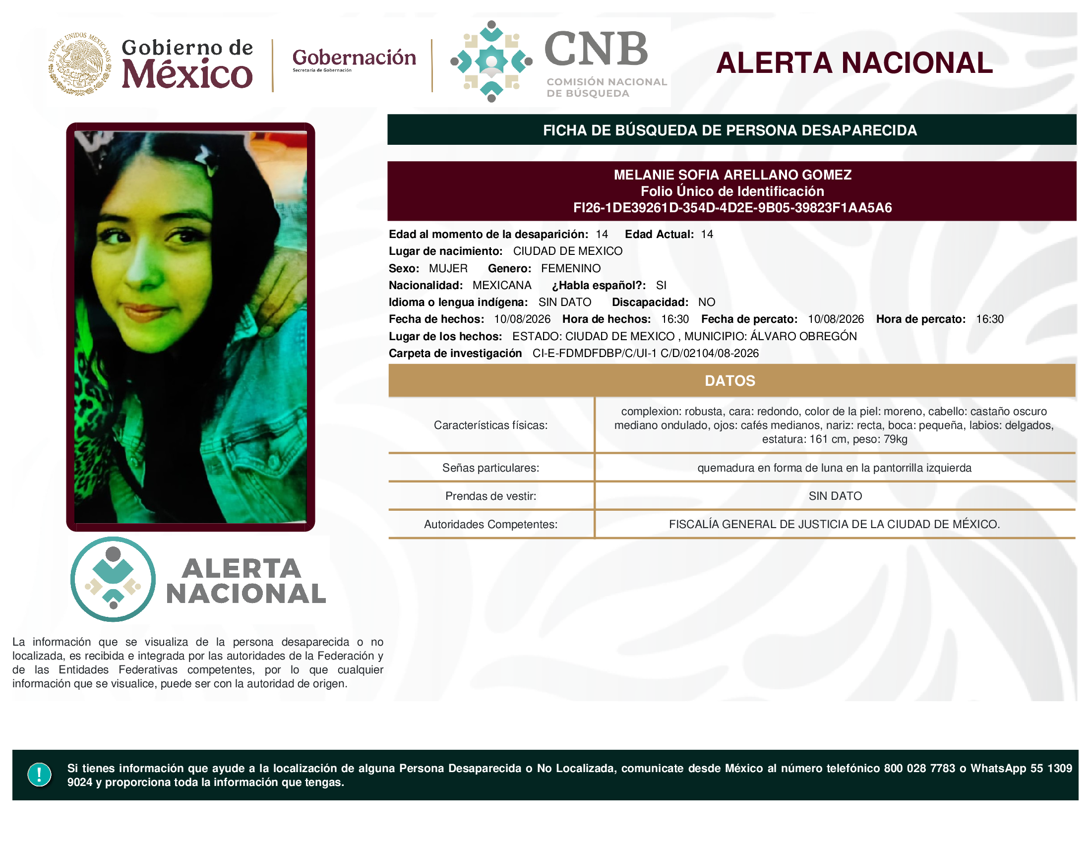 MELANIE SOFIA ARELLANO GOMEZ