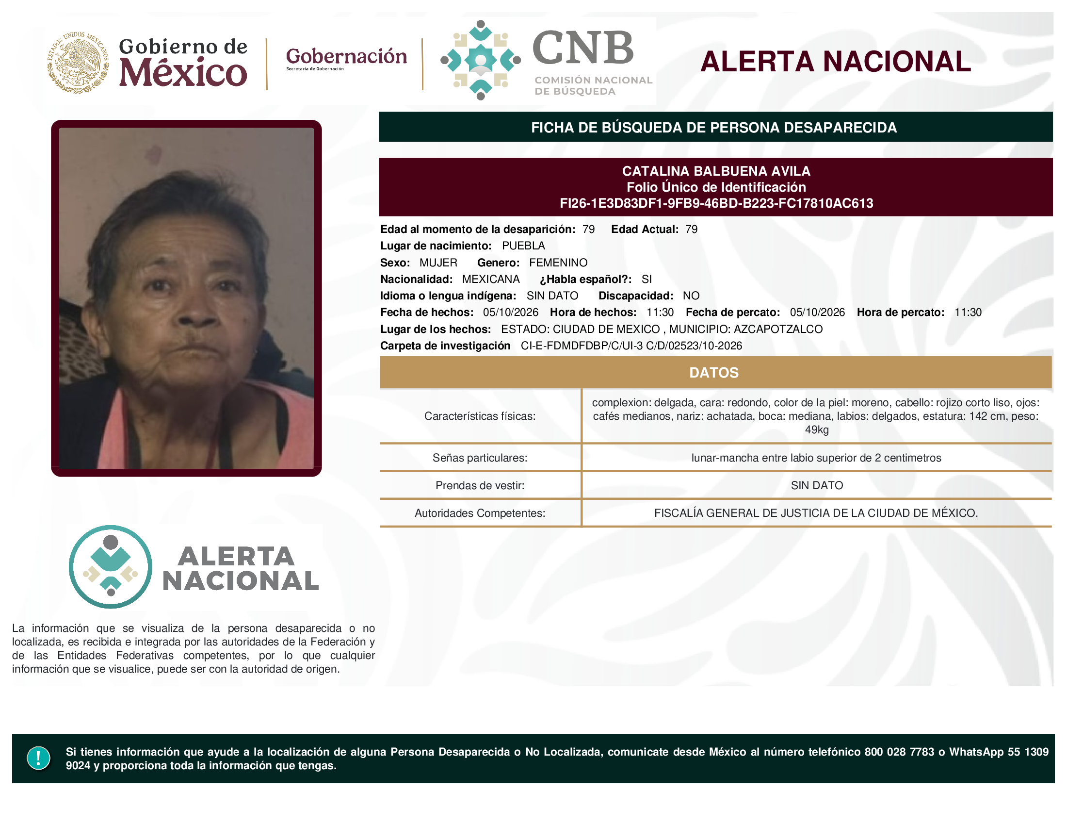 CATALINA BALBUENA AVILA