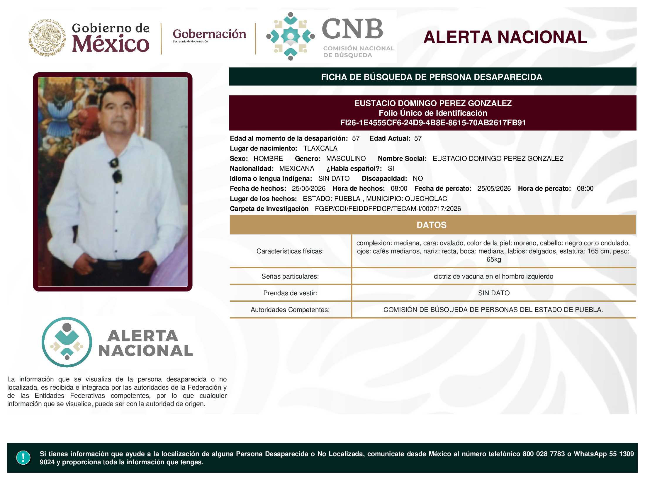 EUSTACIO DOMINGO PEREZ GONZALEZ