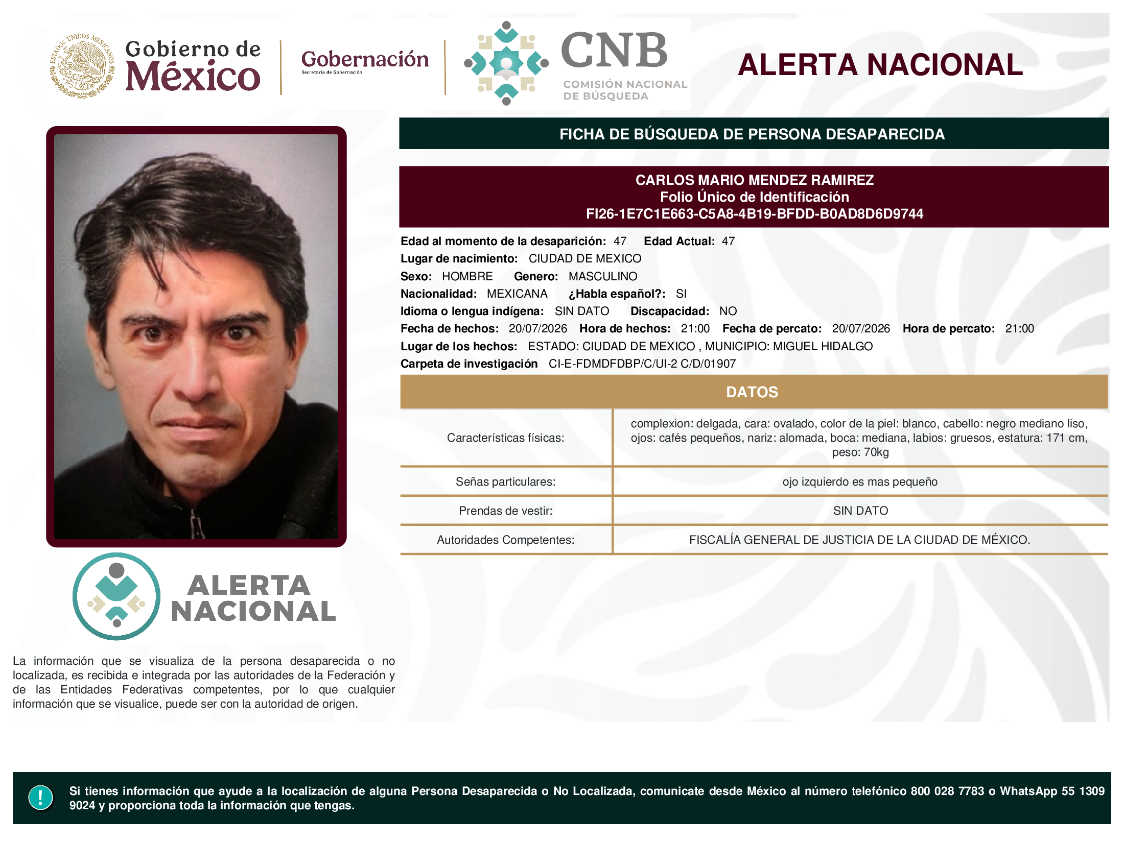 CARLOS MARIO MENDEZ RAMIREZ