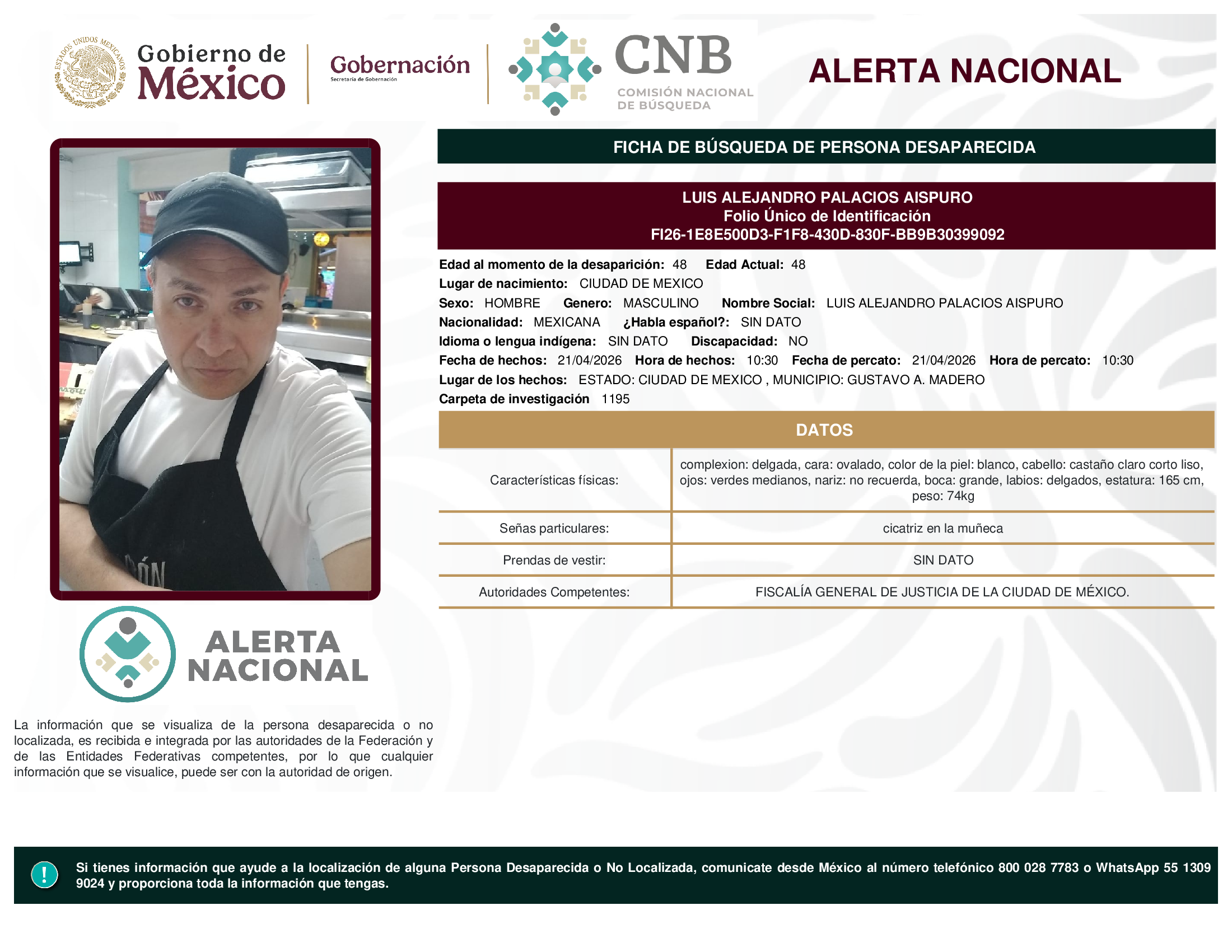 LUIS ALEJANDRO PALACIOS AISPURO