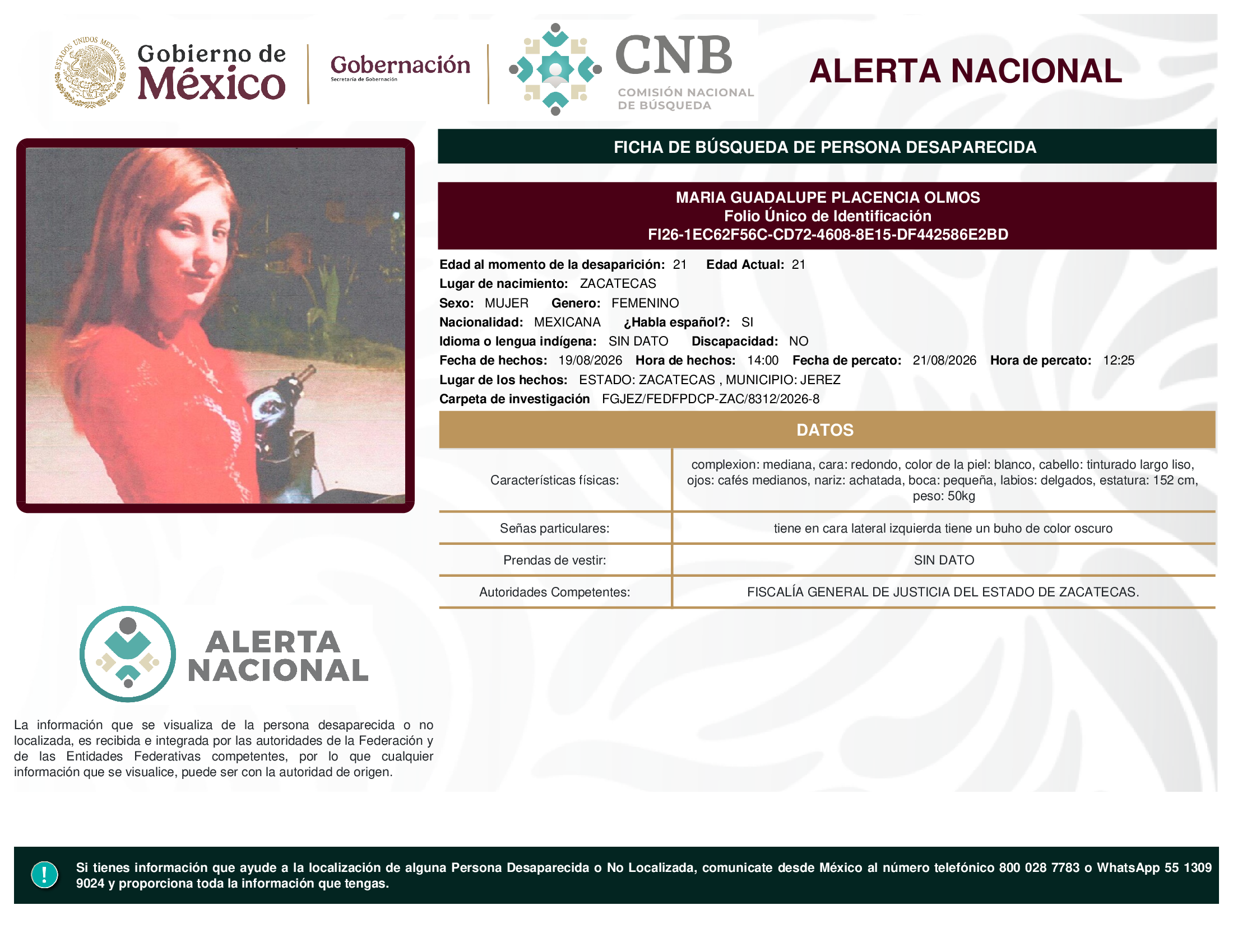 MARIA GUADALUPE PLACENCIA OLMOS
