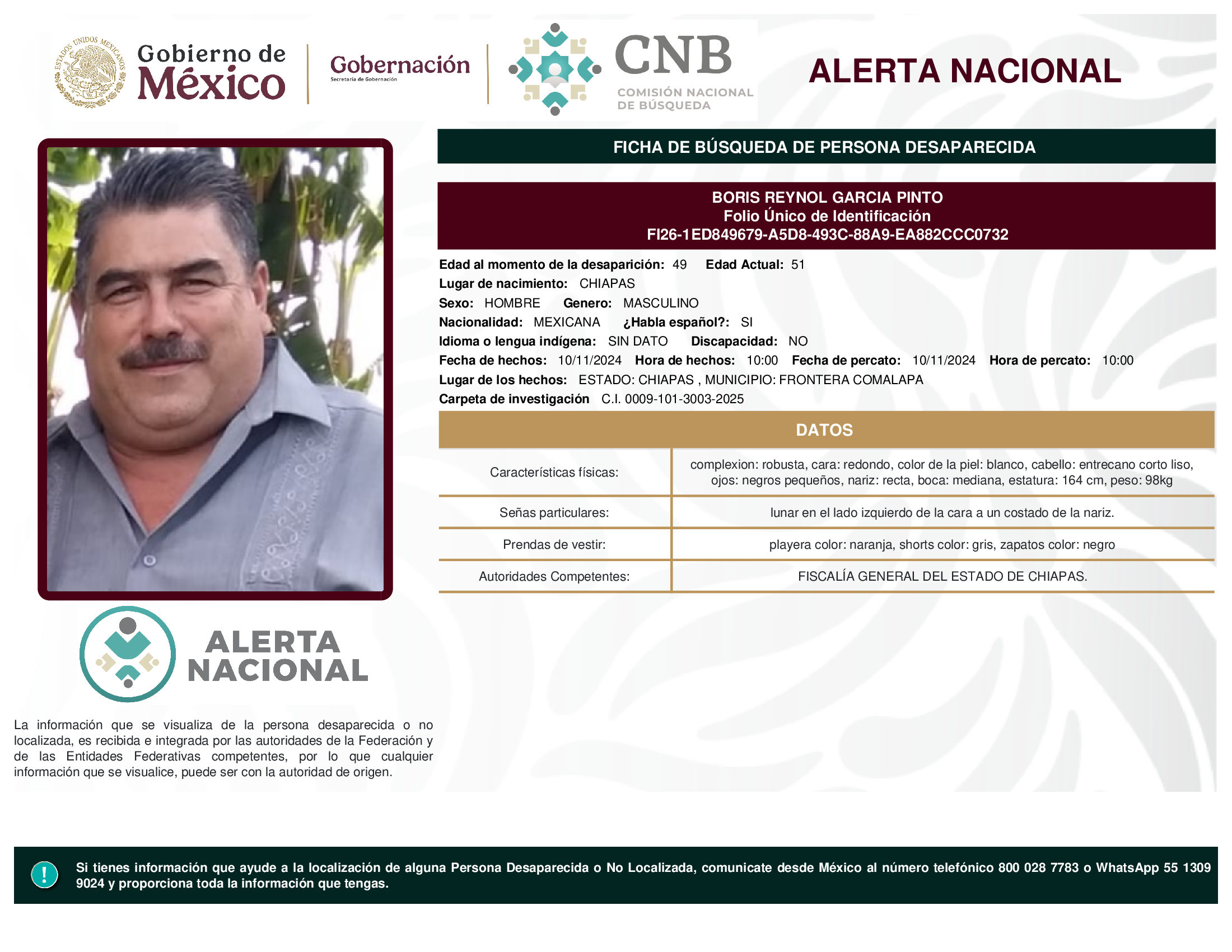 BORIS REYNOL GARCIA PINTO