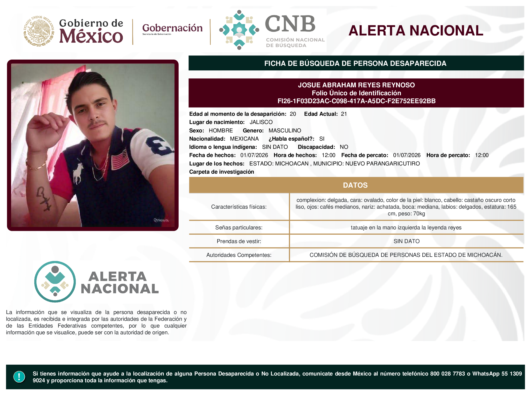 JOSUE ABRAHAM REYES REYNOSO