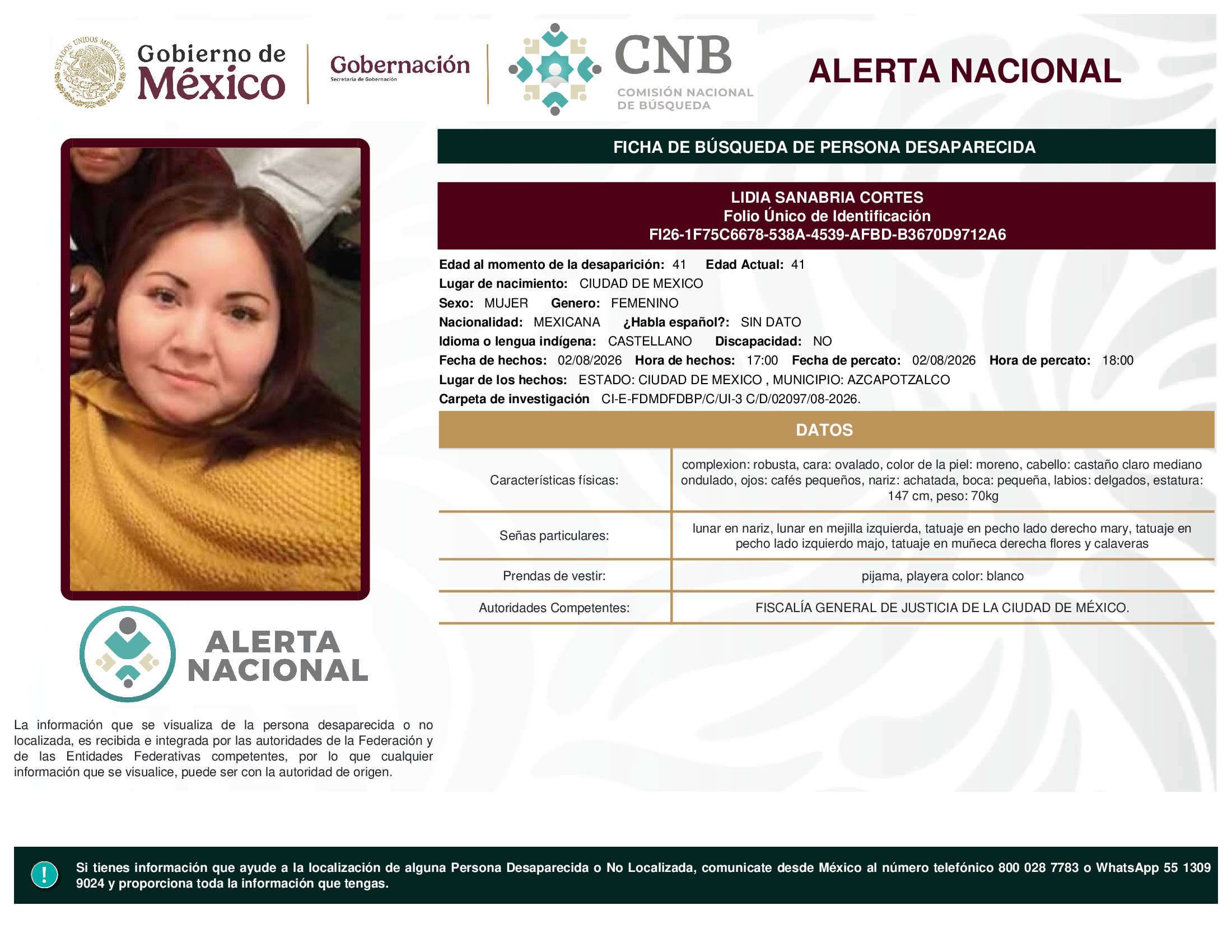LIDIA SANABRIA CORTES