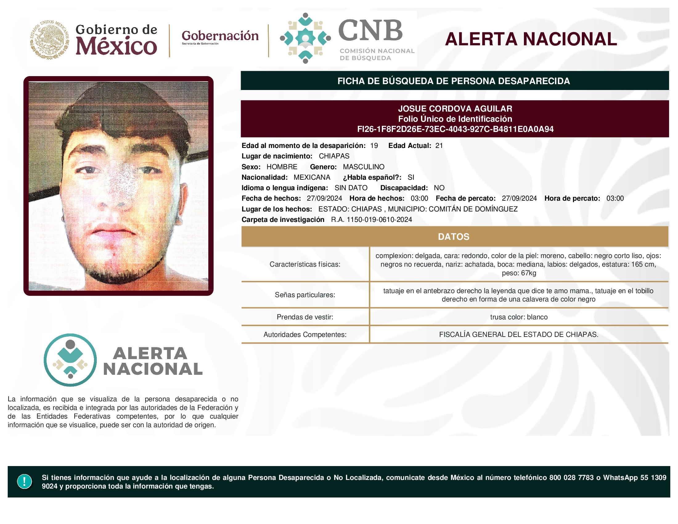 JOSUE CORDOVA AGUILAR