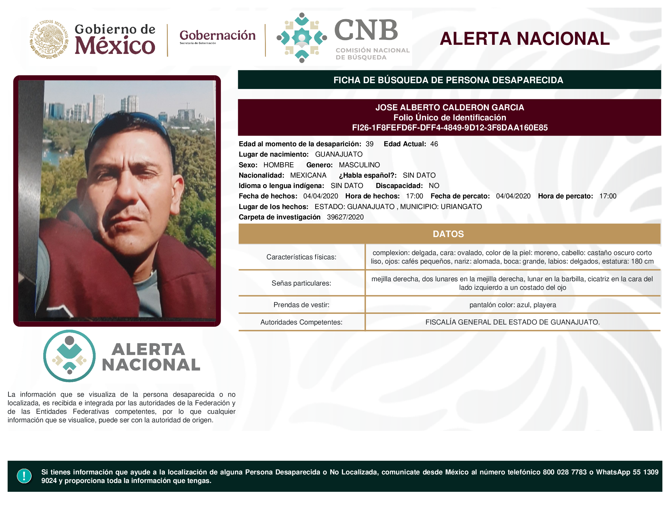 JOSE ALBERTO CALDERON GARCIA