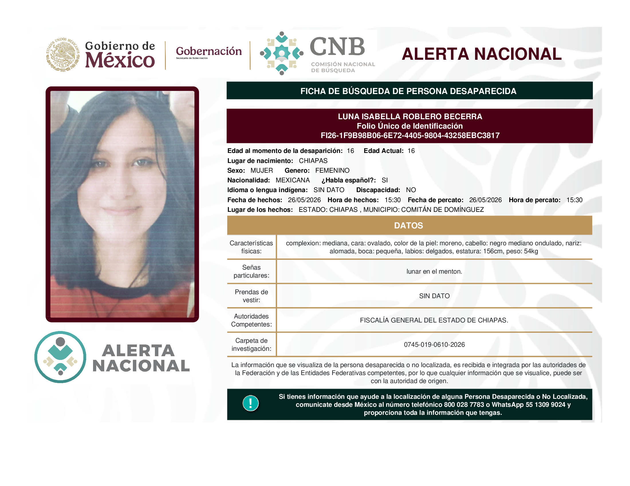 LUNA ISABELLA ROBLERO BECERRA