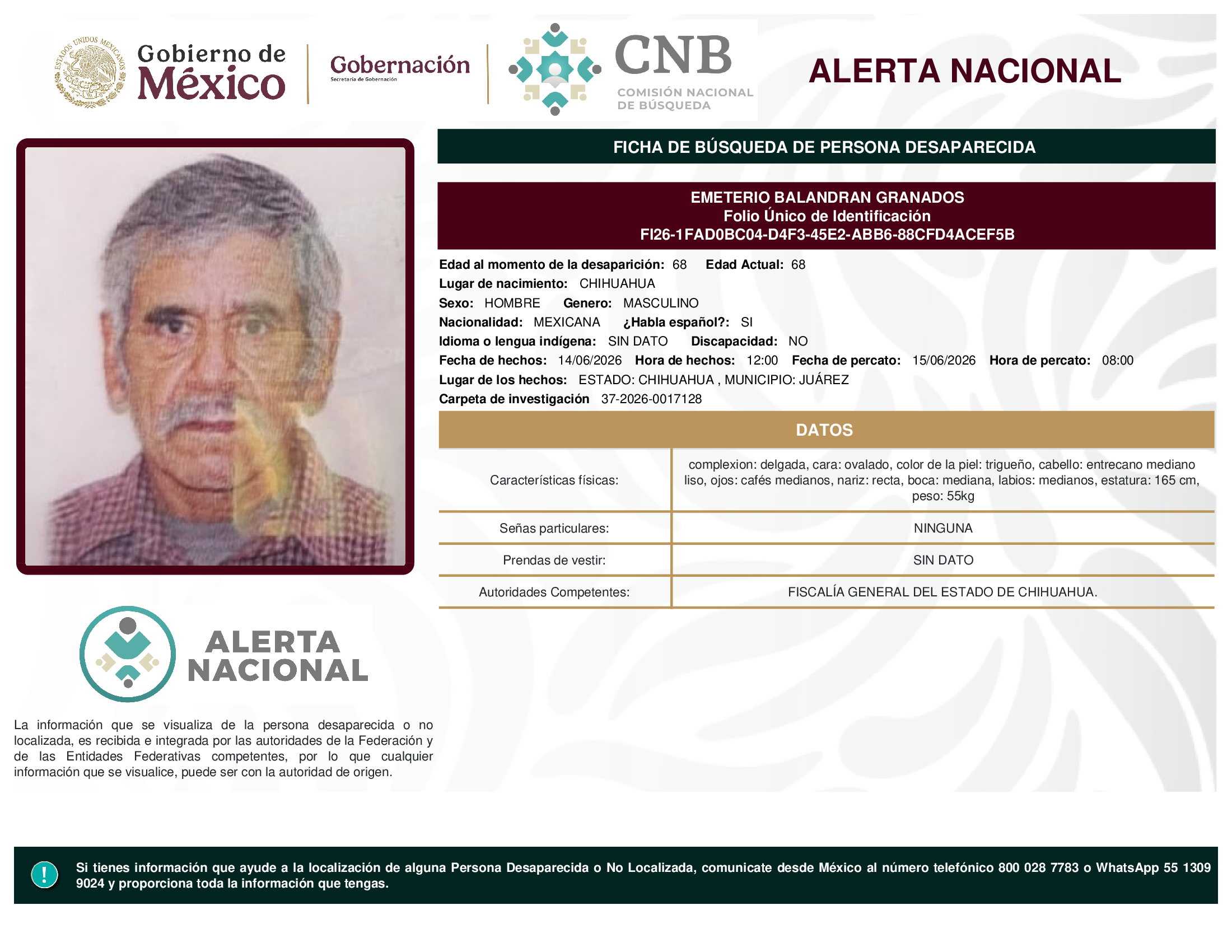 EMETERIO BALANDRAN GRANADOS
