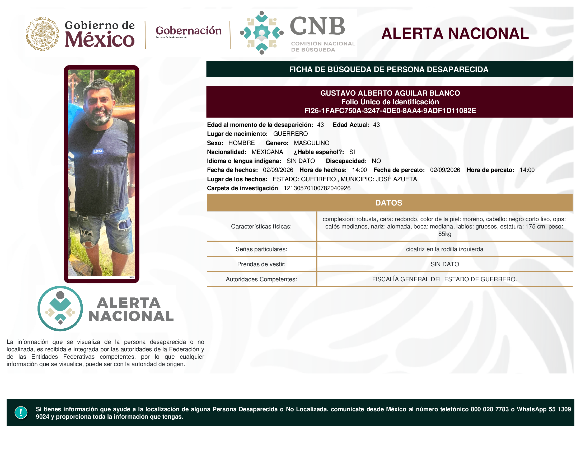 GUSTAVO ALBERTO AGUILAR BLANCO