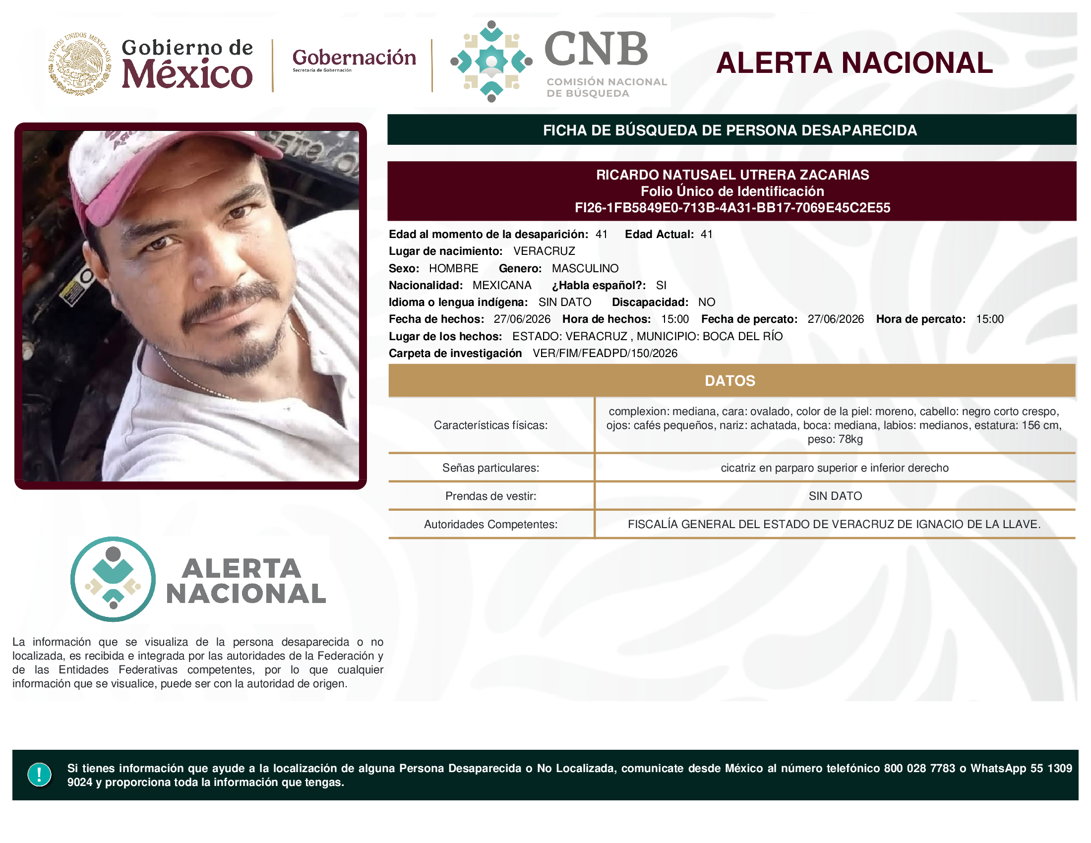 RICARDO NATUSAEL UTRERA ZACARIAS