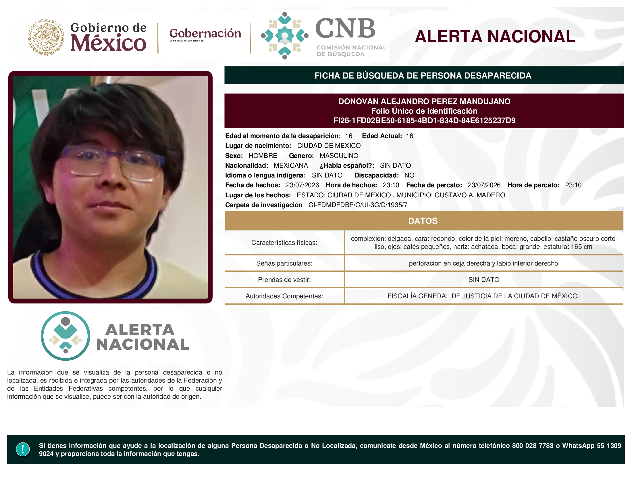 DONOVAN ALEJANDRO PEREZ MANDUJANO