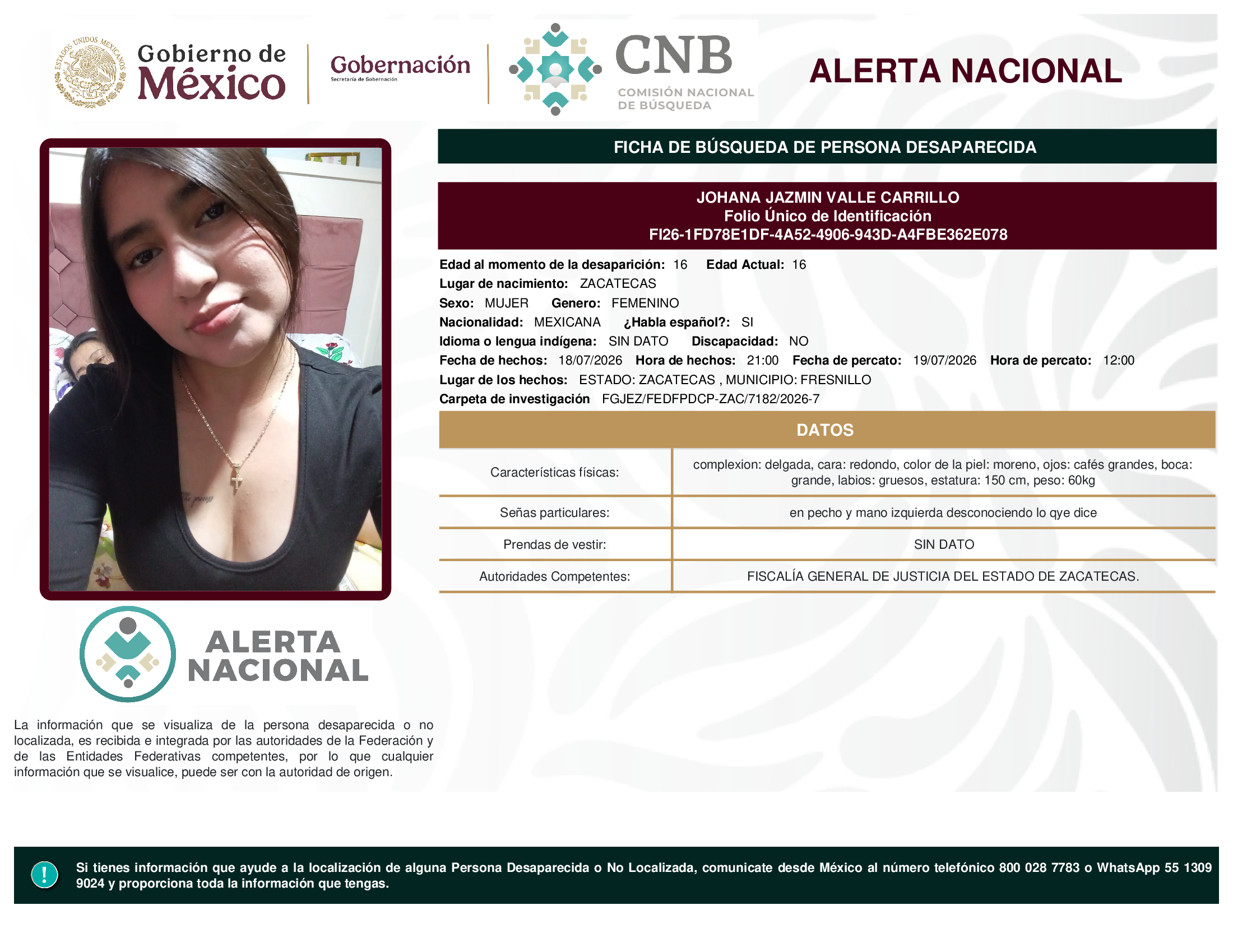 JOHANA JAZMIN VALLE CARRILLO