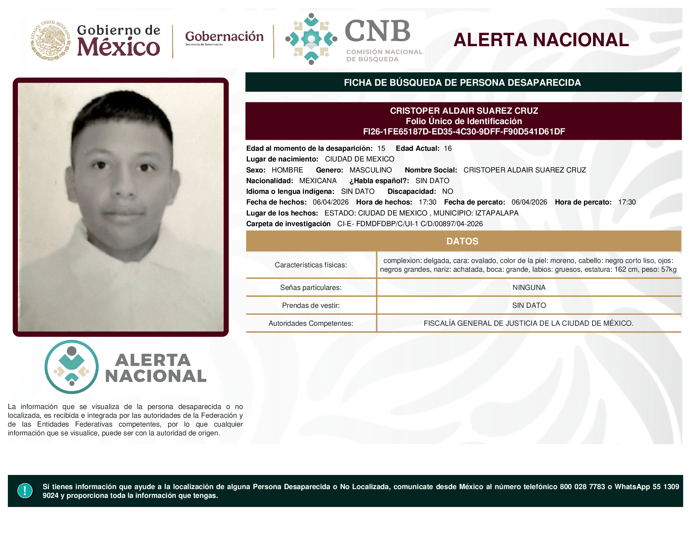 CRISTOPER ALDAIR SUAREZ CRUZ