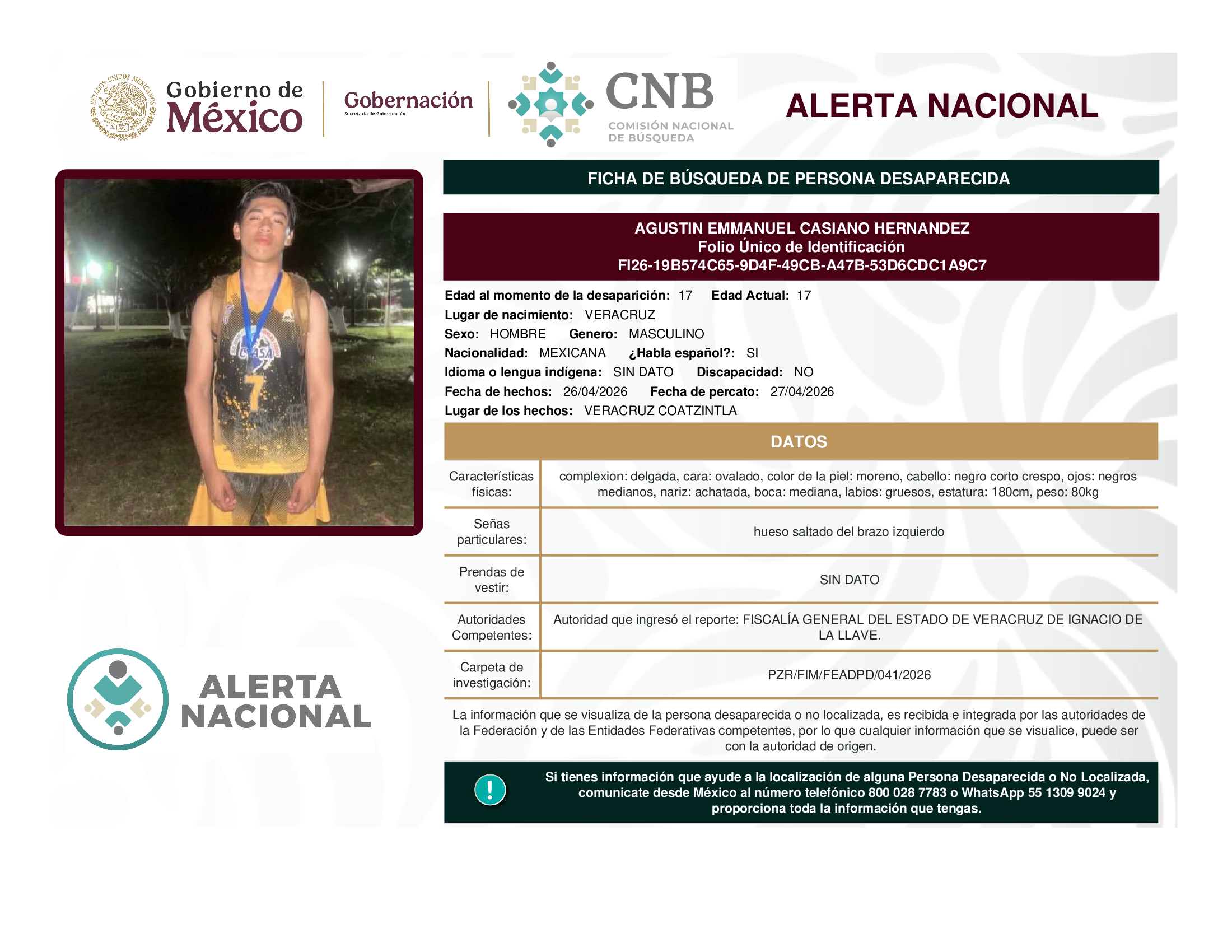 AGUSTIN EMMANUEL CASIANO HERNANDEZ