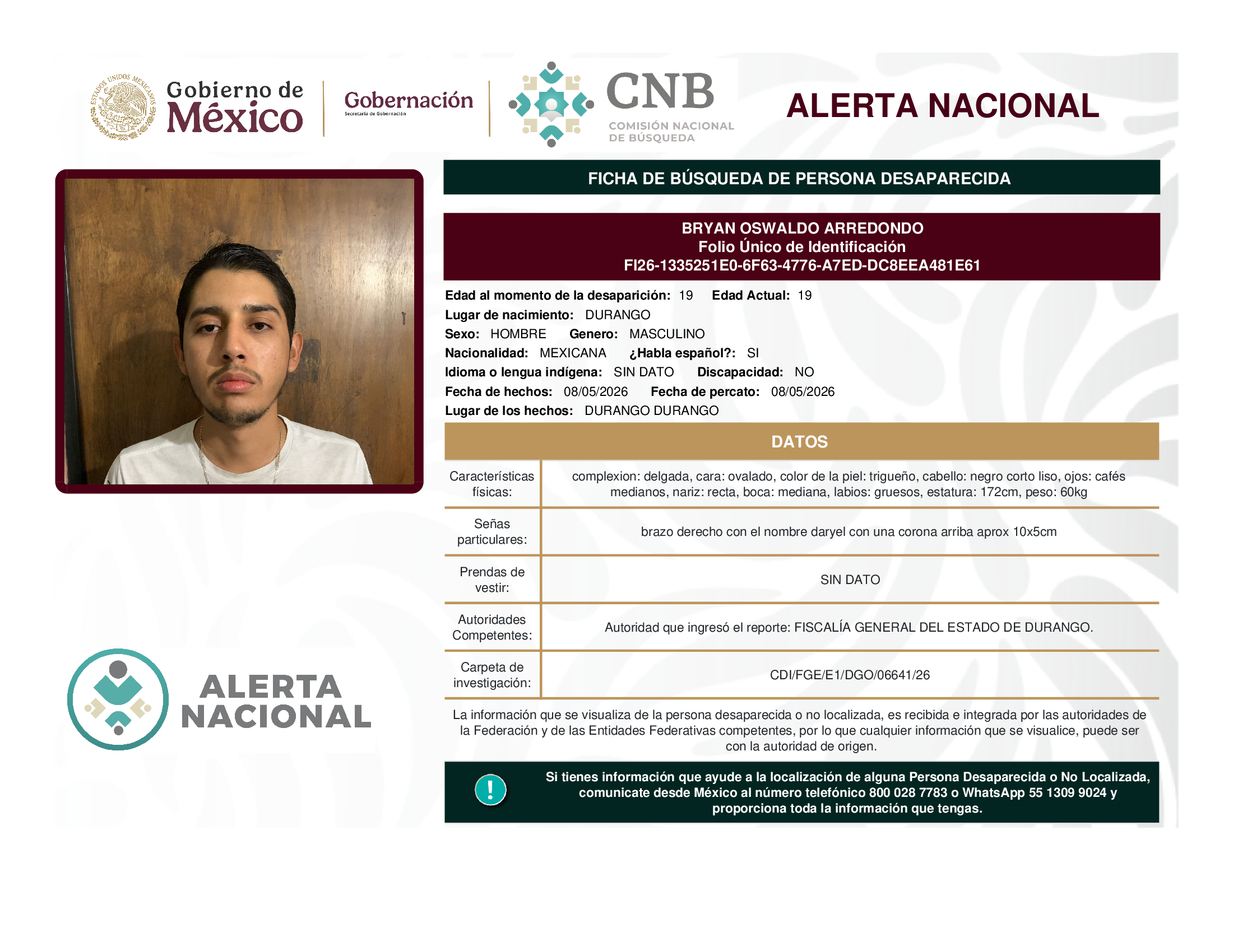 BRYAN OSWALDO ARREDONDO